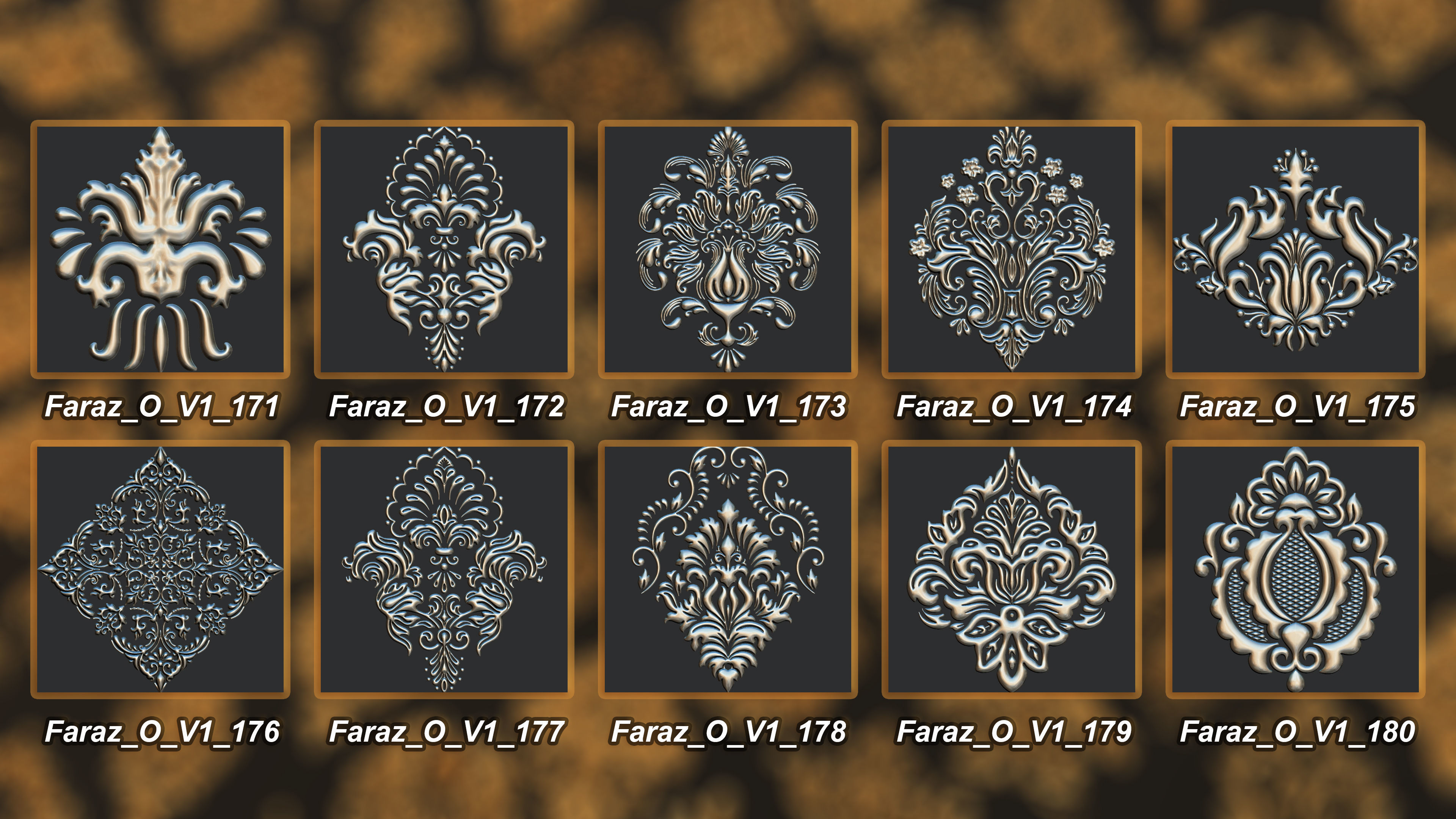 205 Ornament Brush Alphas 3D model vol 1  3D model_18