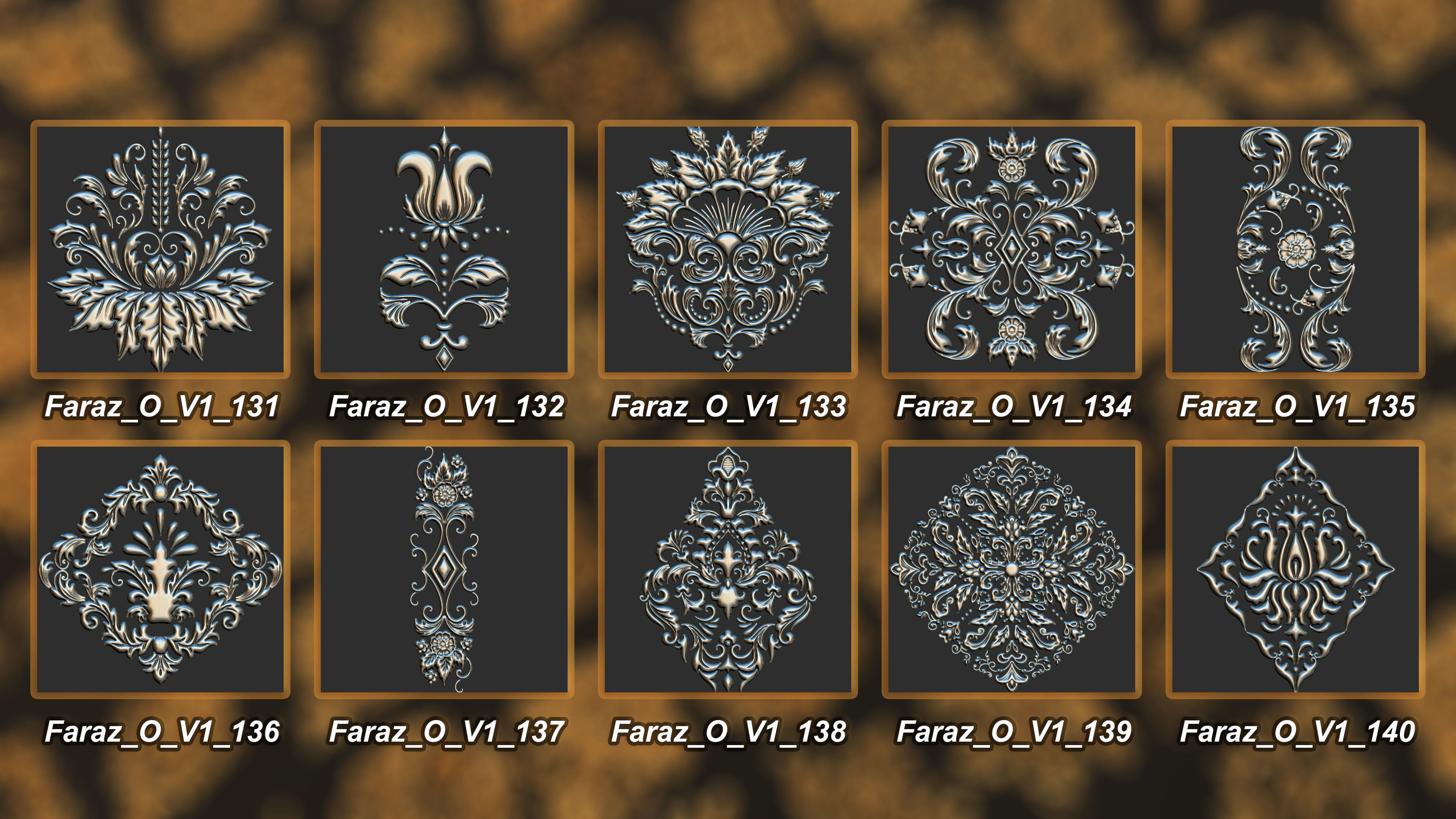 205 Ornament Brush Alphas 3D model vol 1  3D model_14