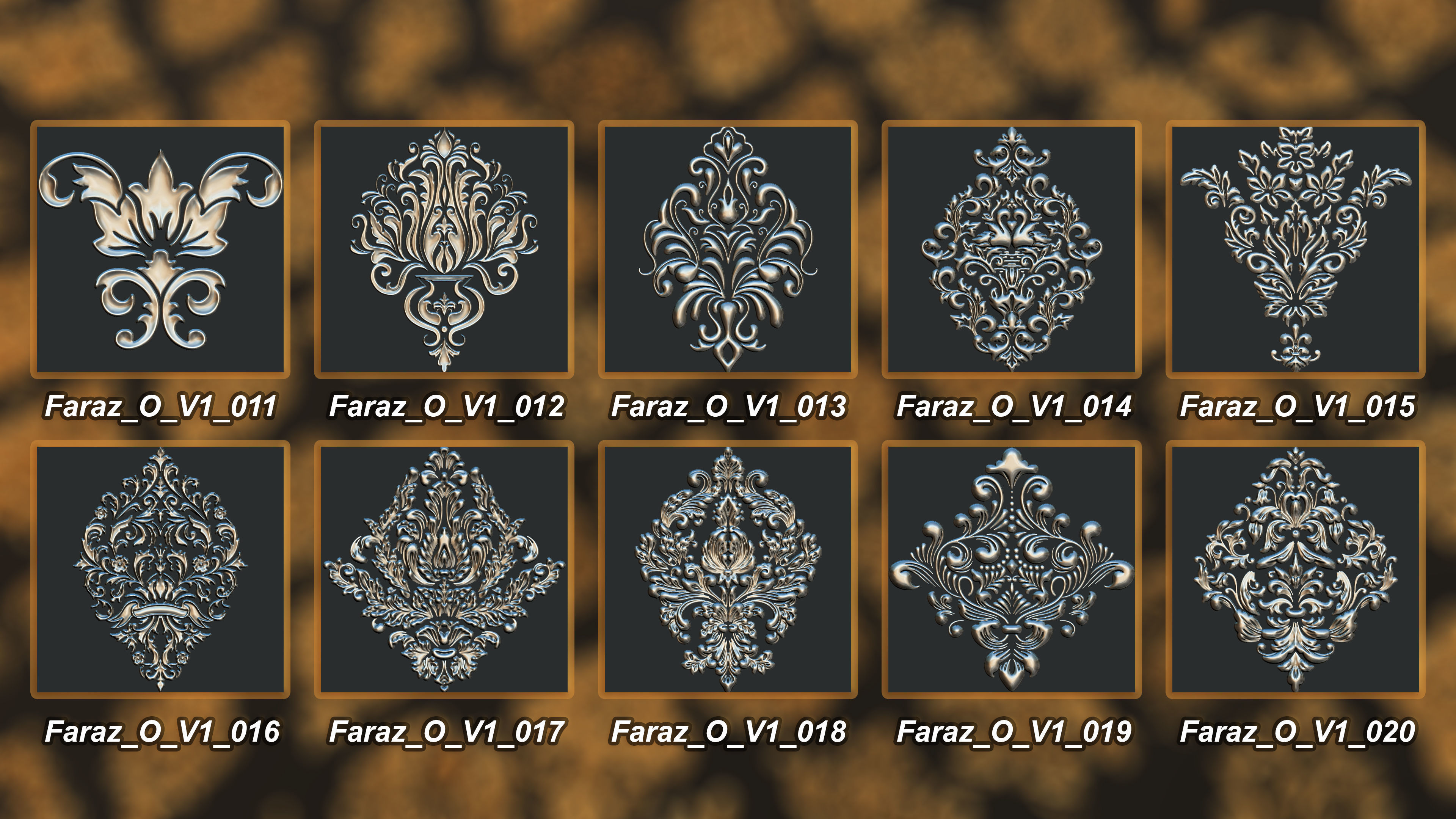 205 Ornament Brush Alphas 3D model vol 1  3D model_2