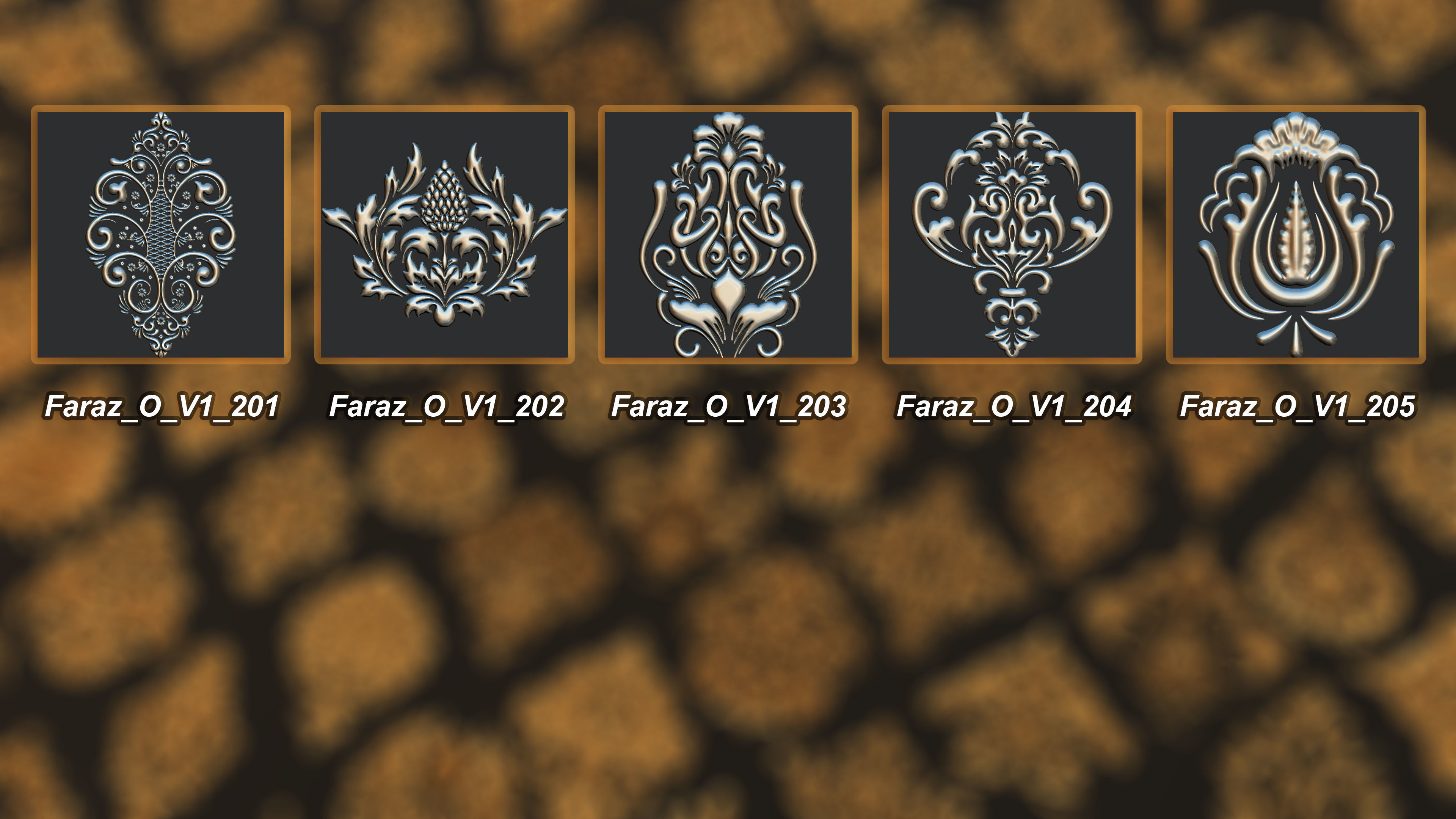 205 Ornament Brush Alphas 3D model vol 1  3D model_21