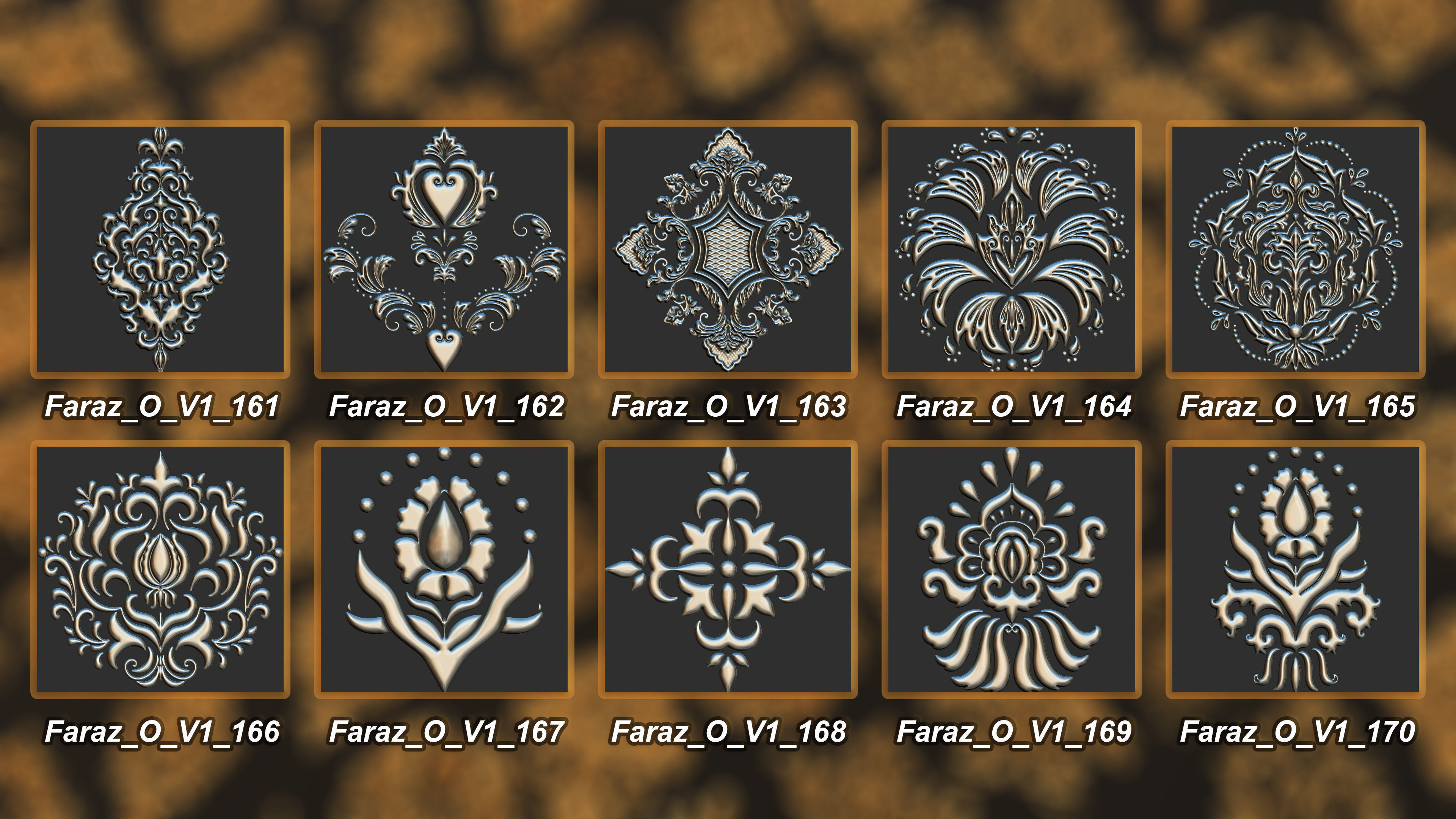 205 Ornament Brush Alphas 3D model vol 1  3D model_17