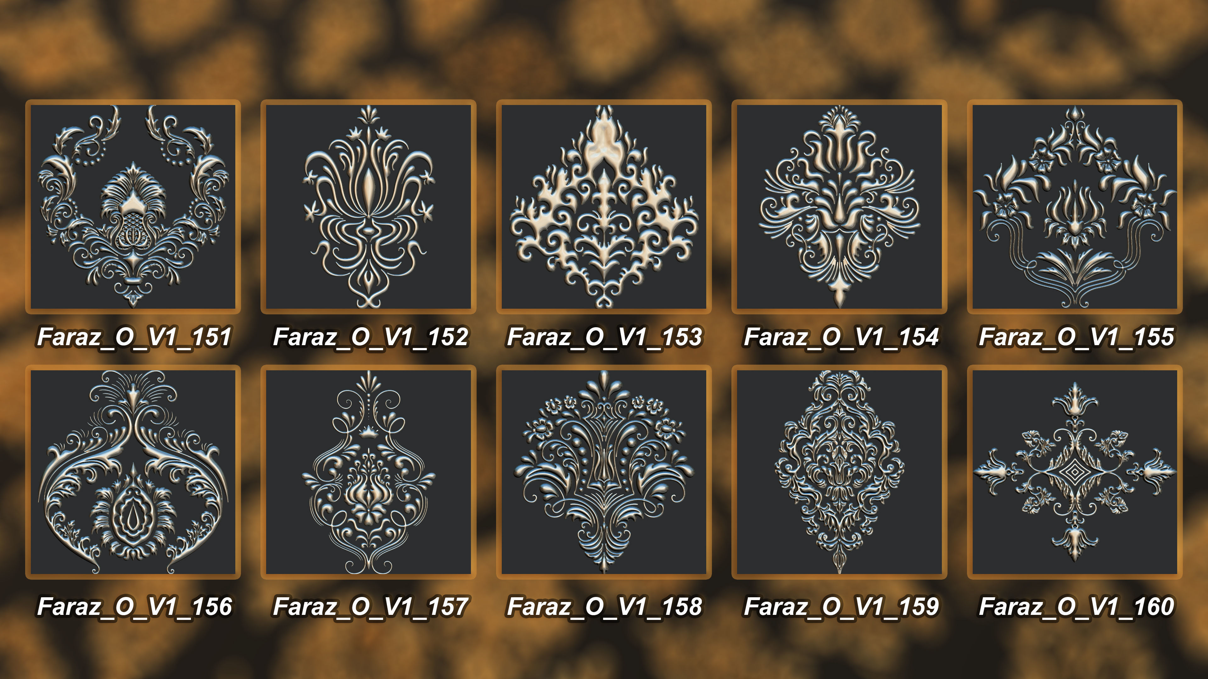 205 Ornament Brush Alphas 3D model vol 1  3D model_16