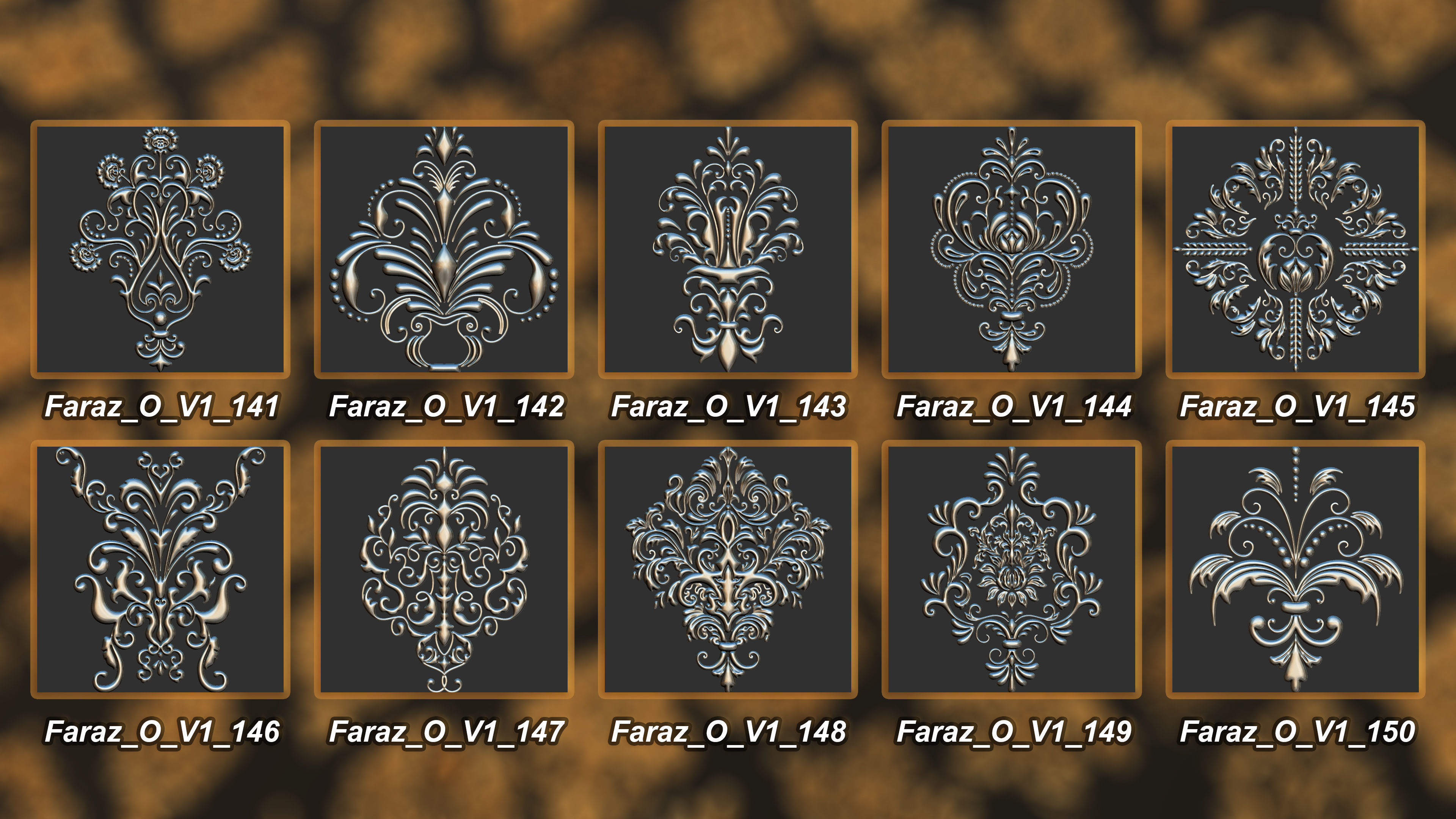 205 Ornament Brush Alphas 3D model vol 1  3D model_15