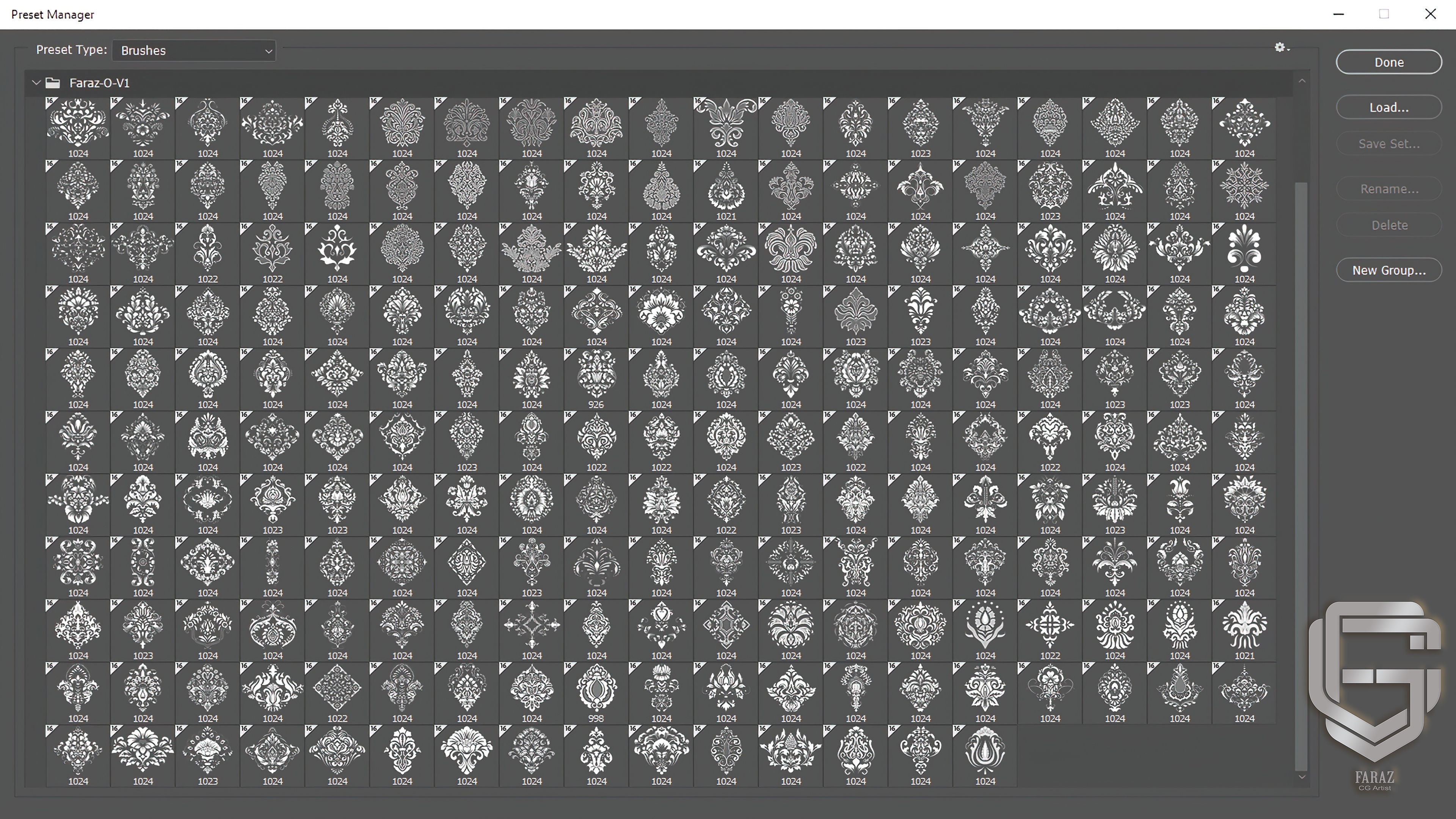 205 Ornament Brush Alphas 3D model vol 1  3D model_23