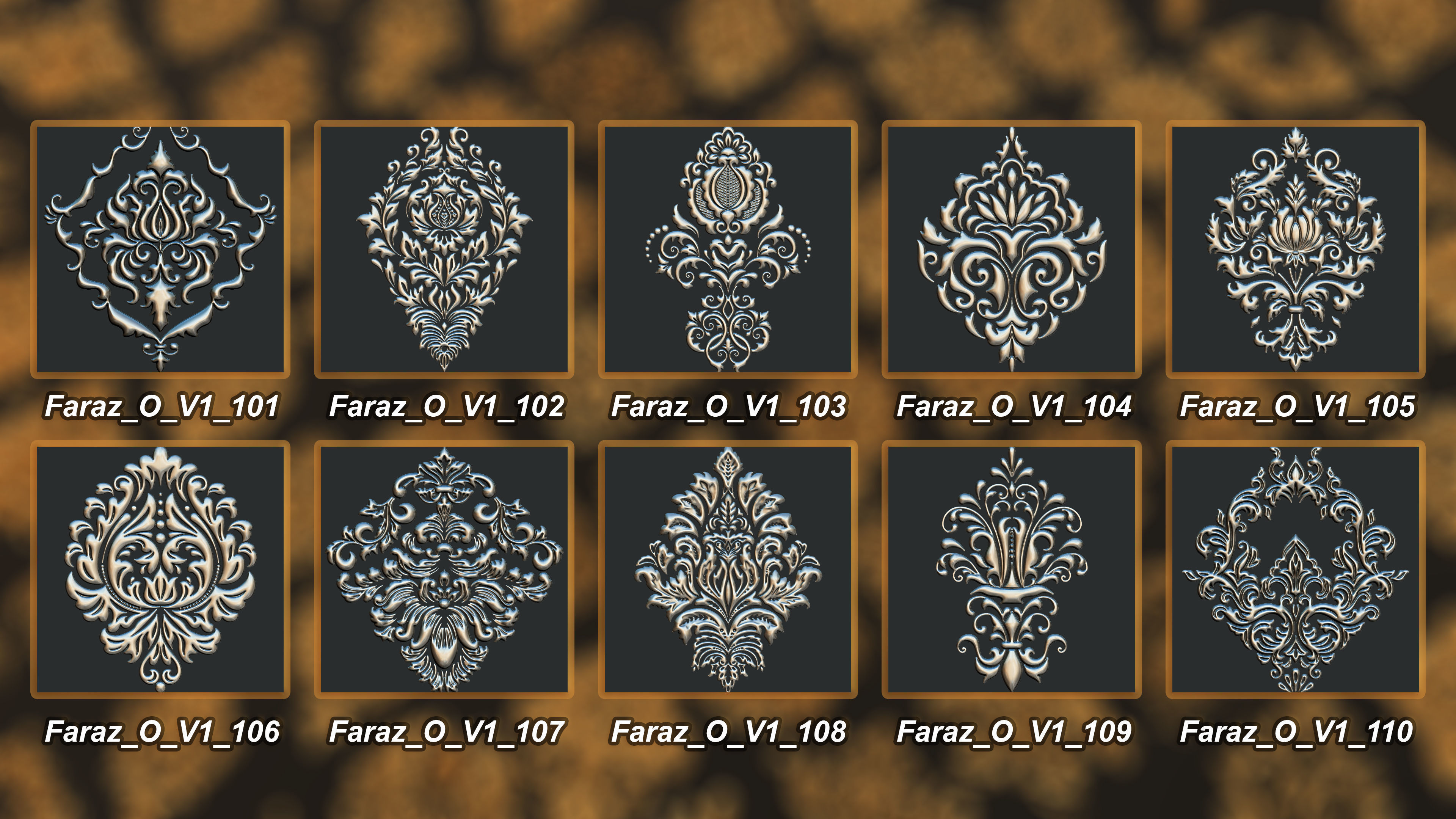 205 Ornament Brush Alphas 3D model vol 1  3D model_11