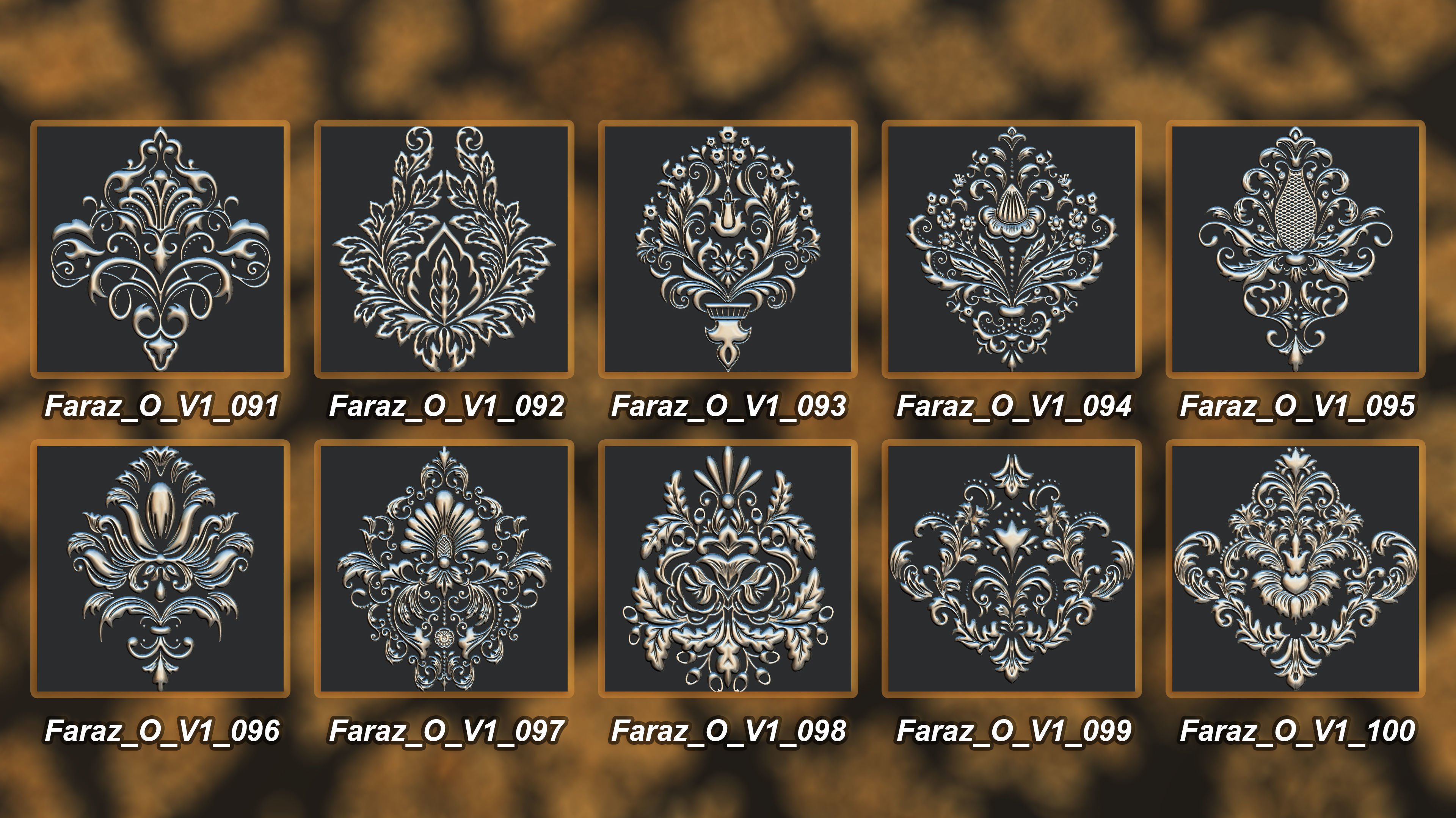 205 Ornament Brush Alphas 3D model vol 1  3D model_10