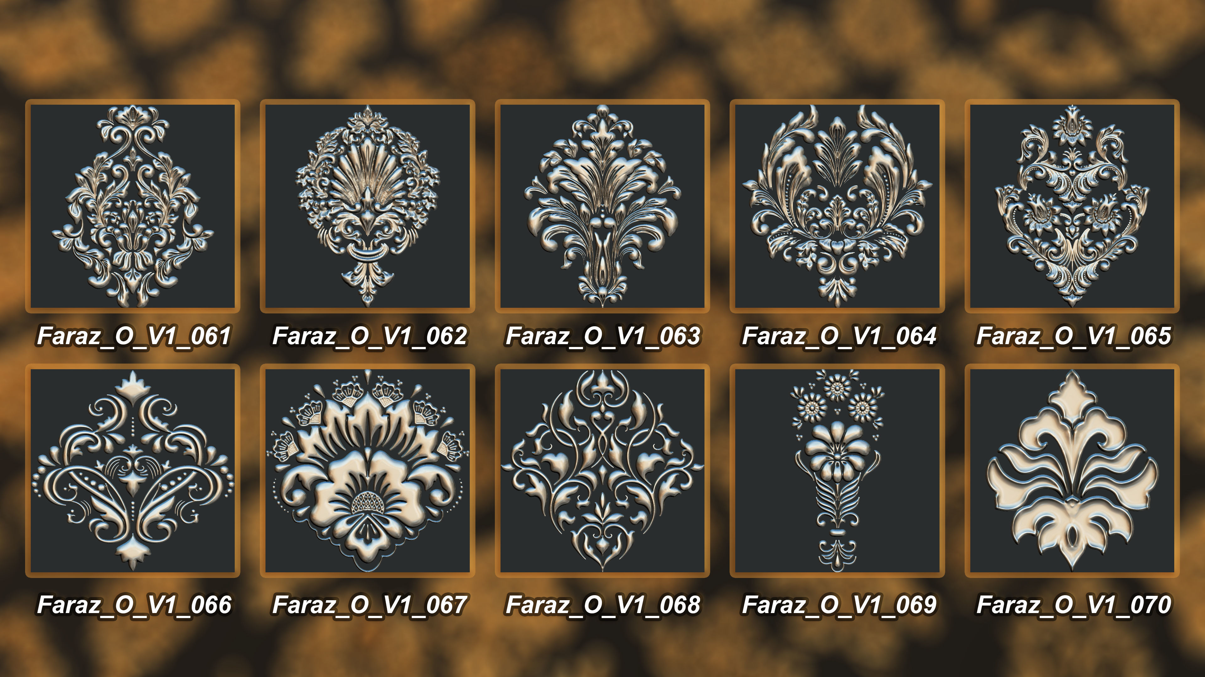 205 Ornament Brush Alphas 3D model vol 1  3D model_7