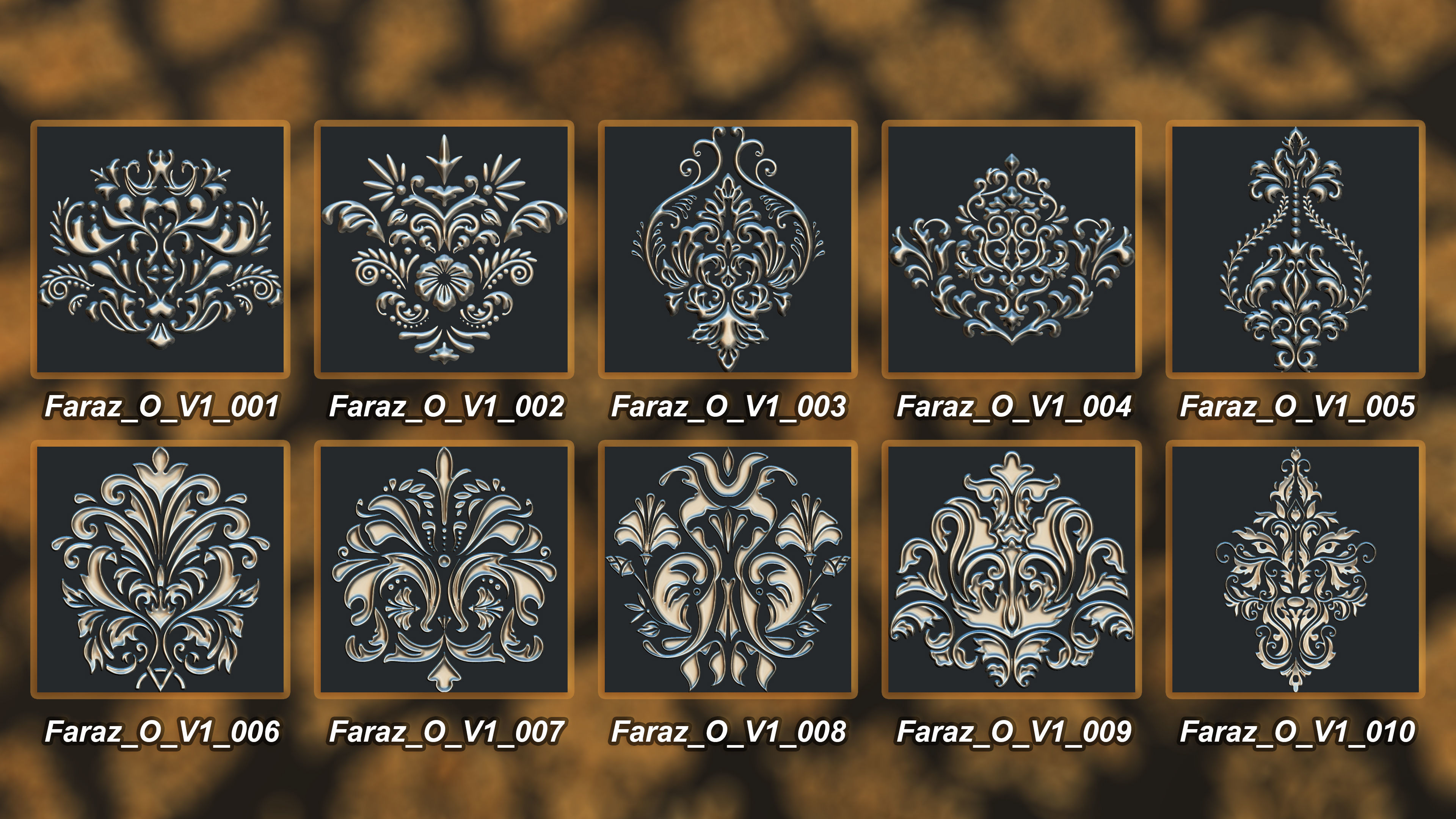 205 Ornament Brush Alphas 3D model vol 1  3D model_1