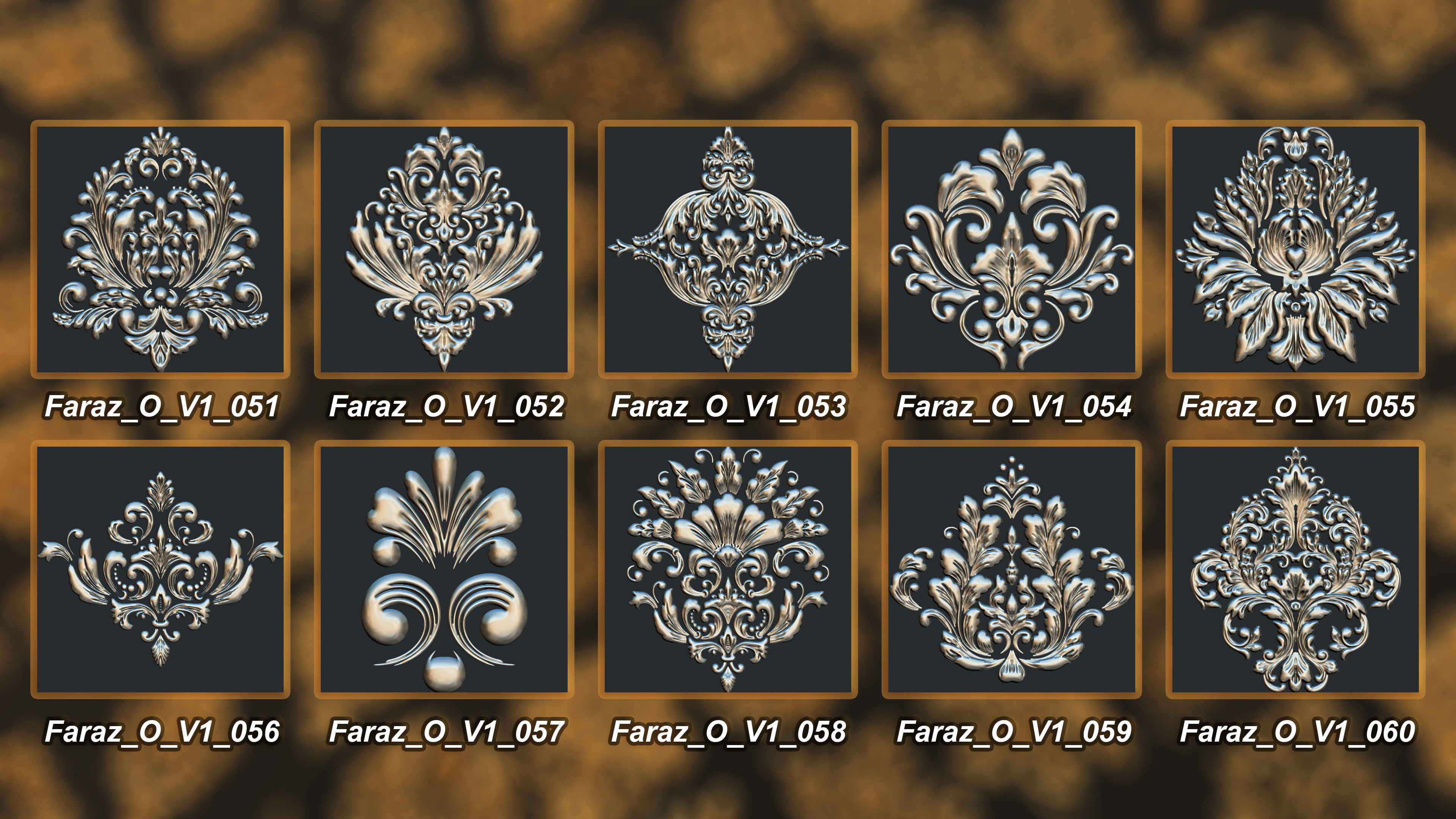 205 Ornament Brush Alphas 3D model vol 1  3D model_6