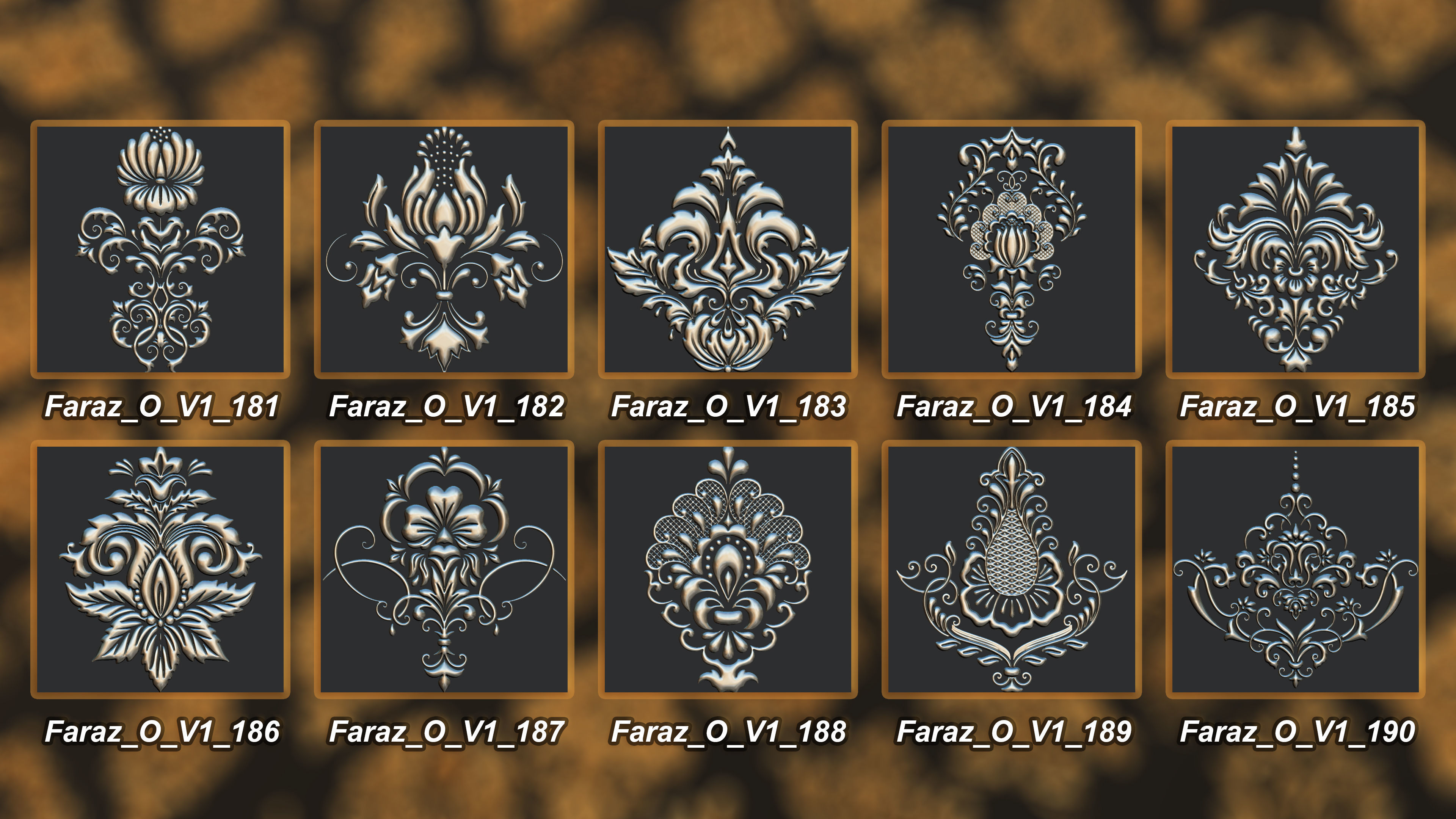 205 Ornament Brush Alphas 3D model vol 1  3D model_19