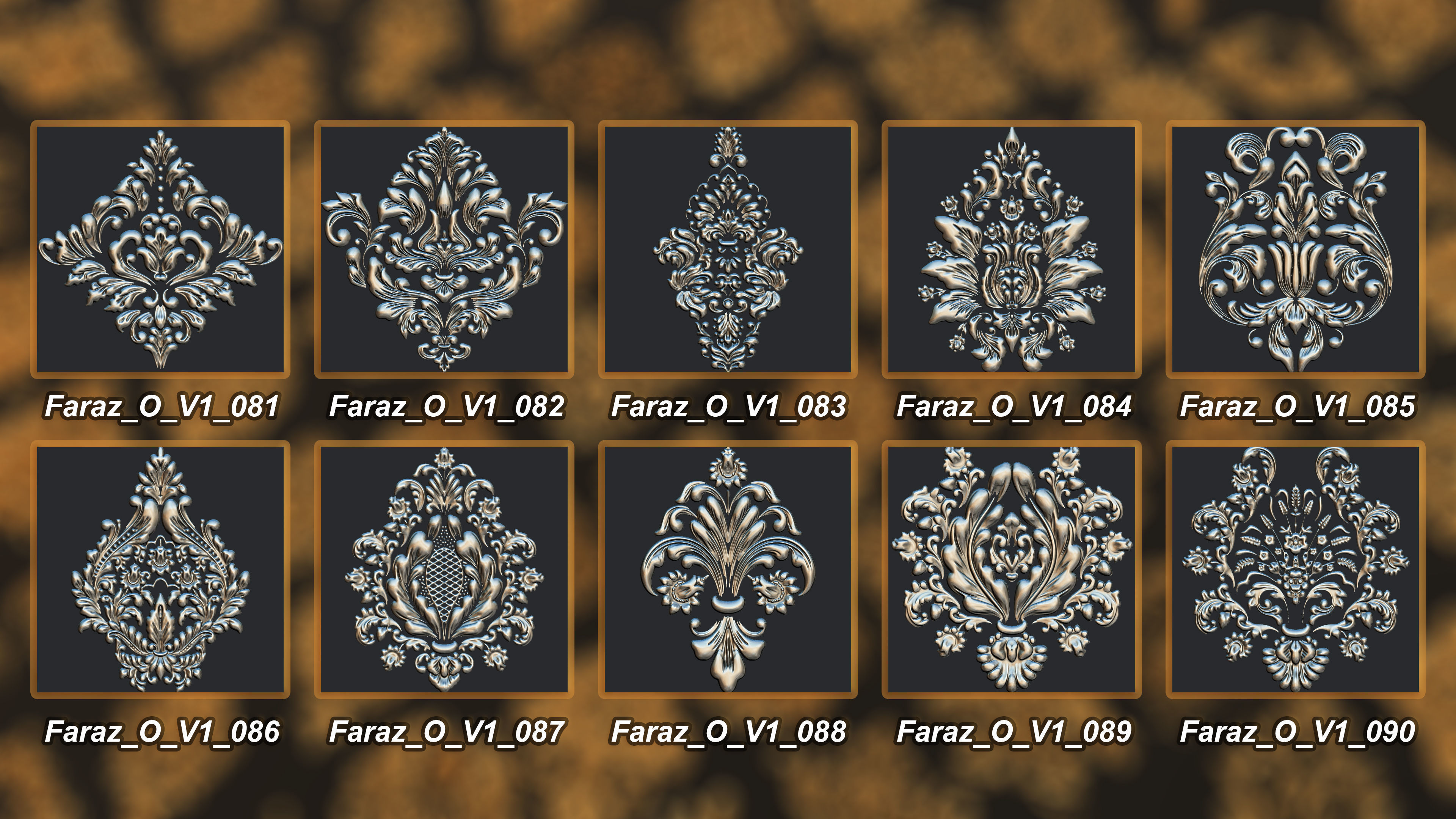 205 Ornament Brush Alphas 3D model vol 1  3D model_9