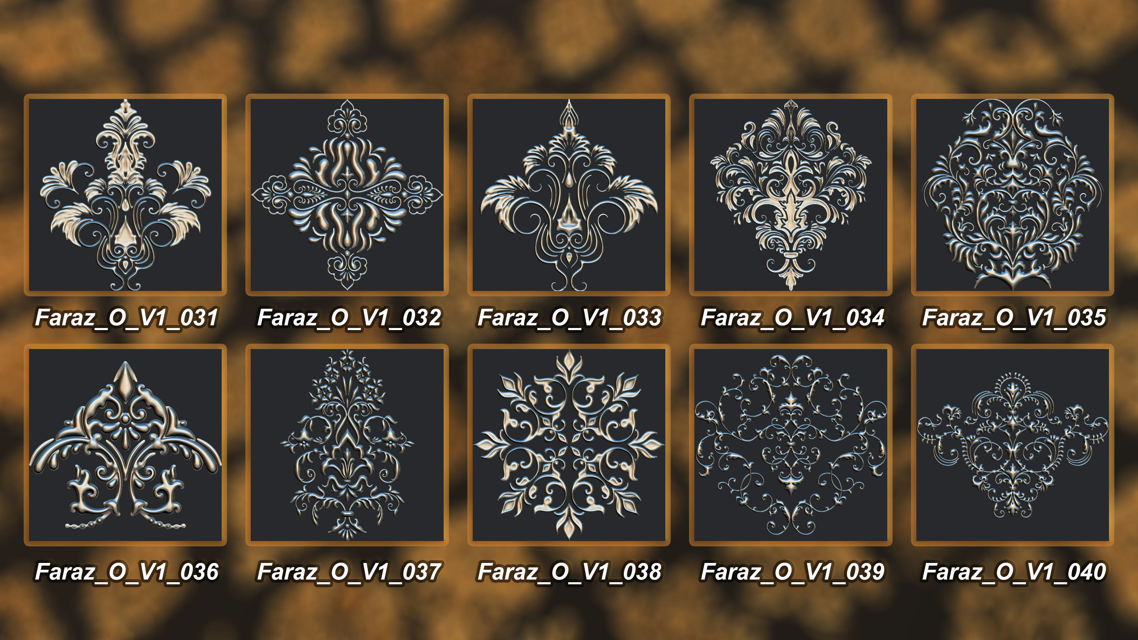 205 Ornament Brush Alphas 3D model vol 1  3D model_4