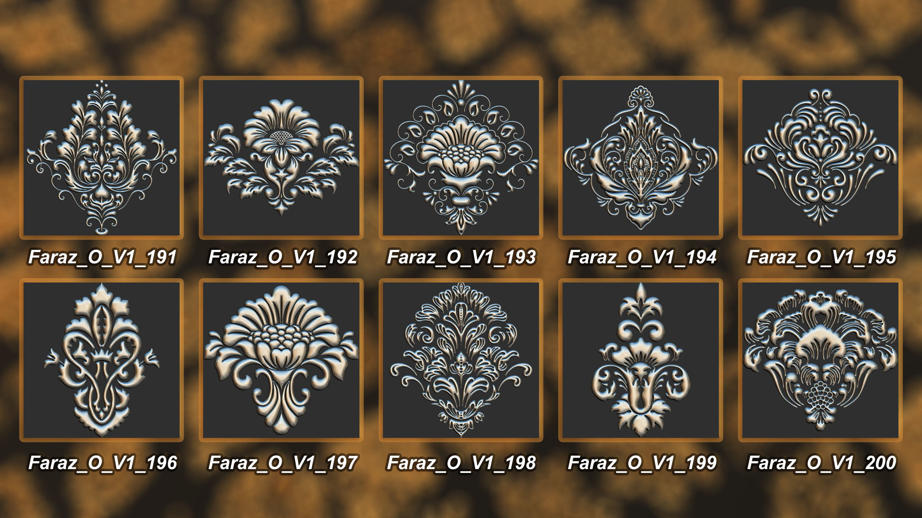 205 Ornament Brush Alphas 3D model vol 1  3D model_20