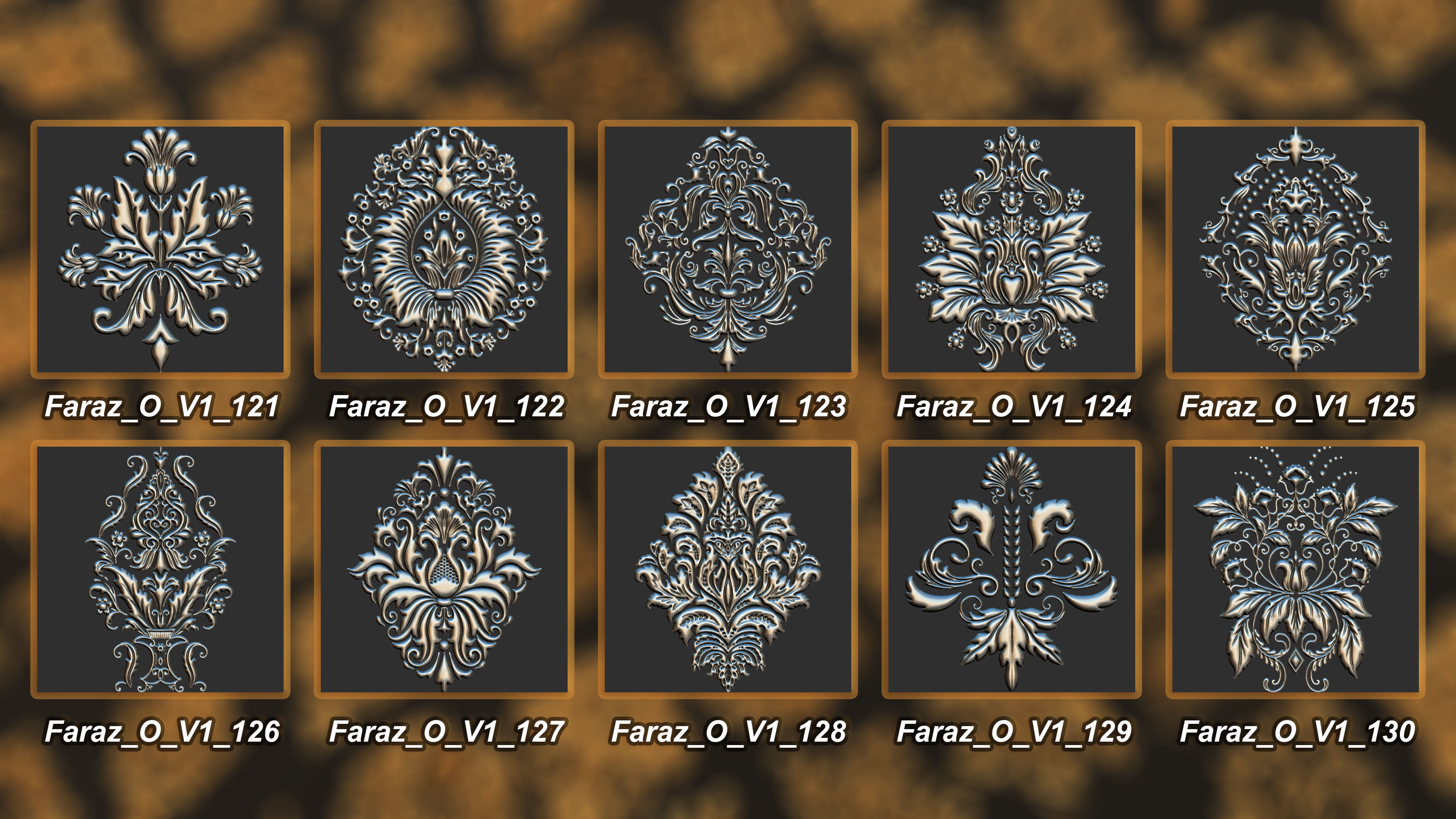 205 Ornament Brush Alphas 3D model vol 1  3D model_13