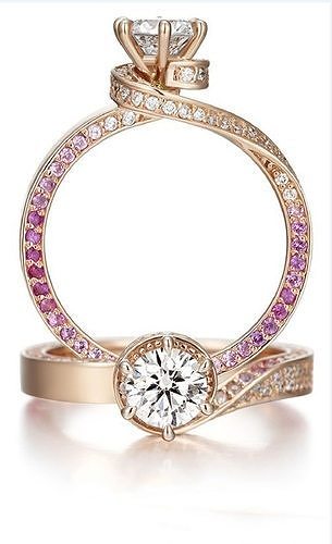 Ribbon Fold Twisted Engagement Ring Princess Cut  3D print model