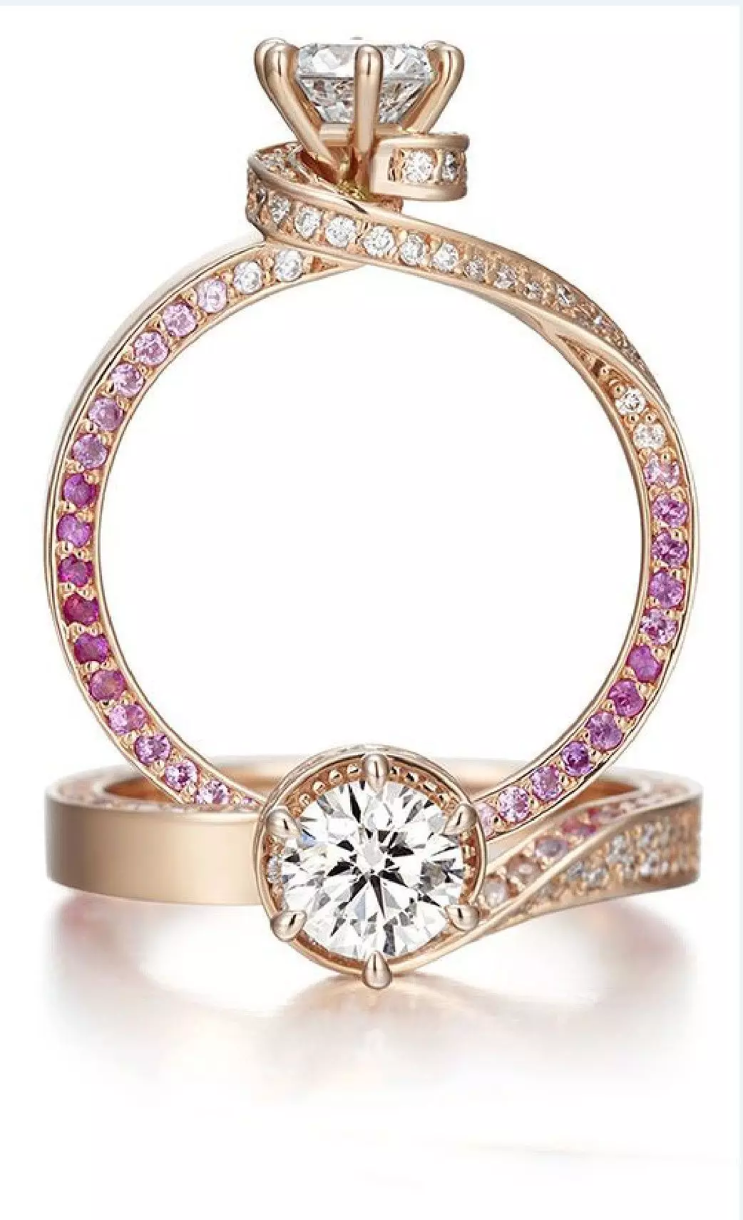 Ribbon Fold Twisted Engagement Ring Princess Cut  3D print model_0