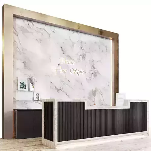 Reception02 reception desk with marble wall