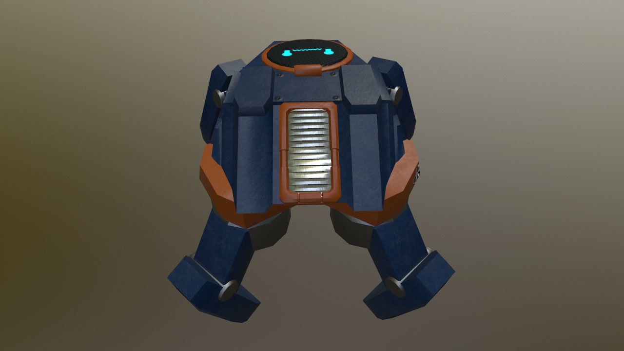 Research robot assistant Low-poly 3D model_3