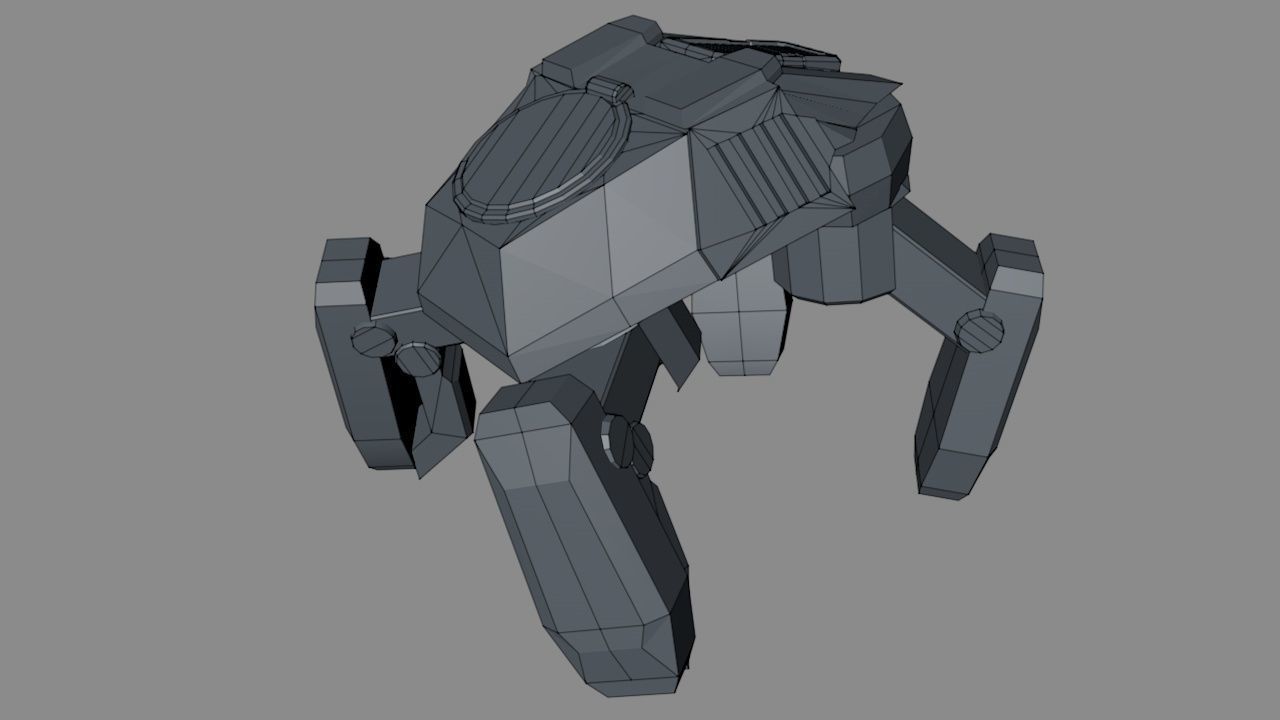 Research robot assistant Low-poly 3D model_4