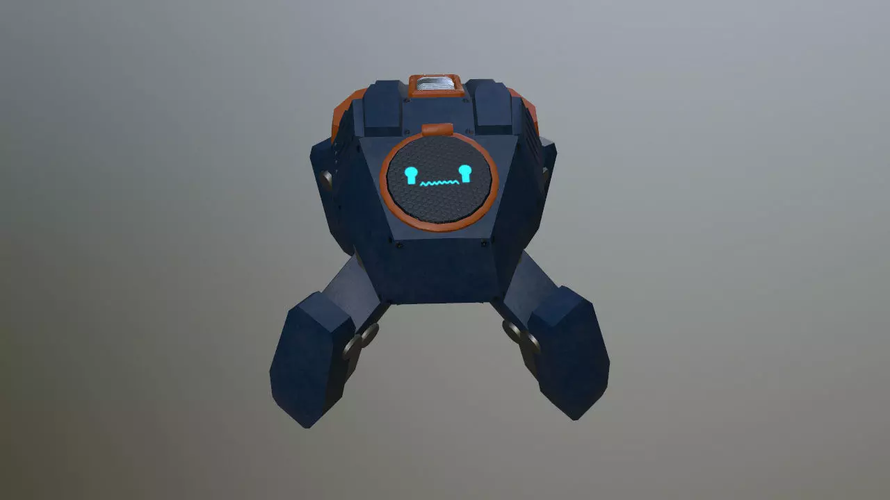 Research robot assistant Low-poly 3D model_0