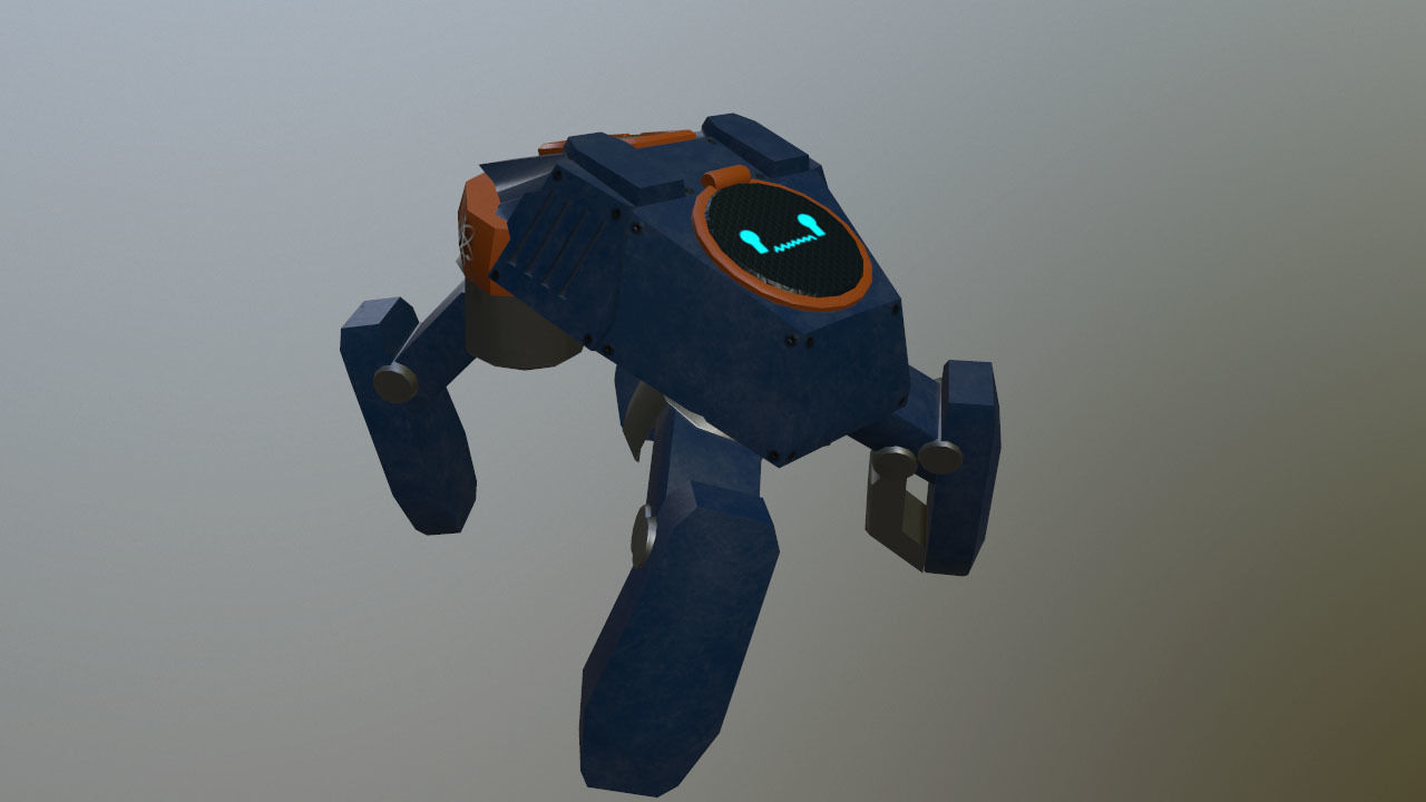Research robot assistant Low-poly 3D model_1