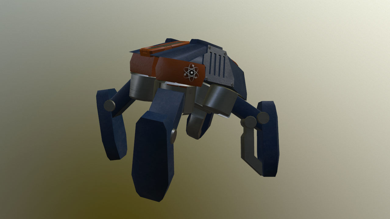 Research robot assistant Low-poly 3D model_2