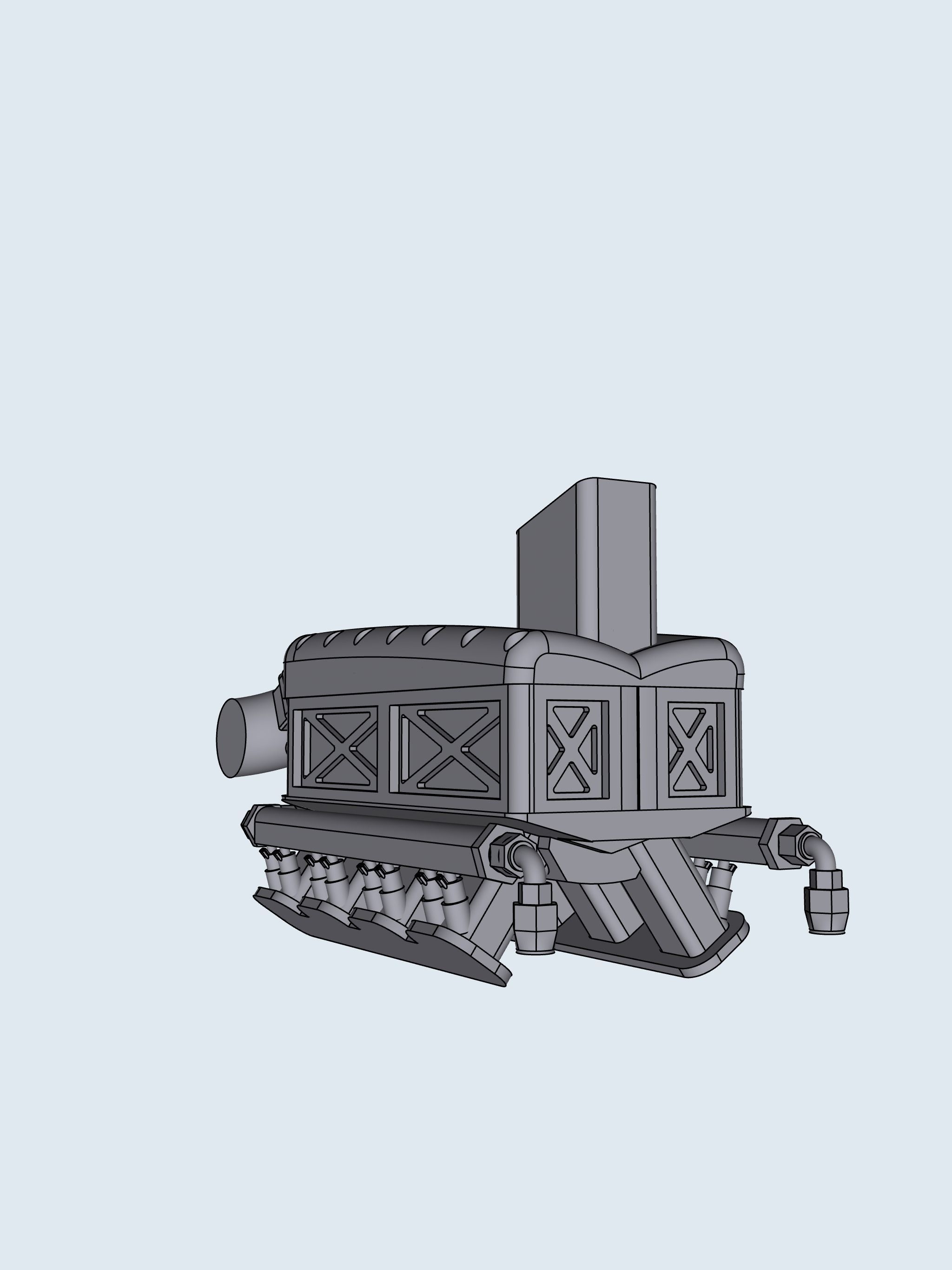 Intercooled Twin Turbo billet Intake Manifold Hemi BBC SBC Drag 3D print model_2