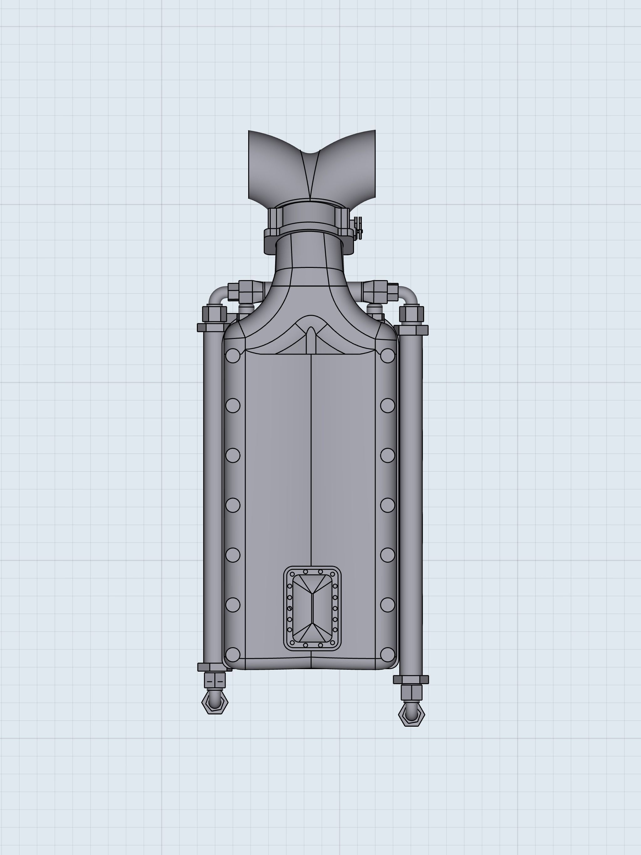 Intercooled Twin Turbo billet Intake Manifold Hemi BBC SBC Drag 3D print model_1