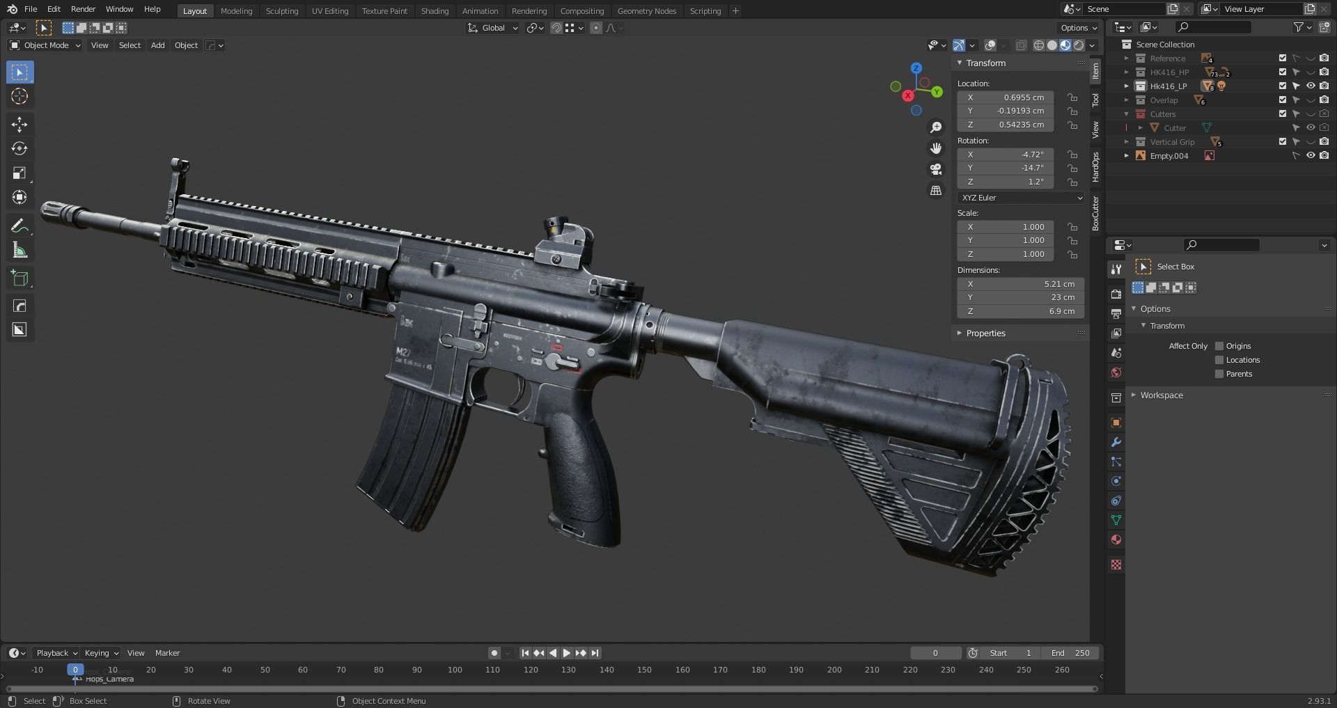 HK 416 RIFLE Low-poly 3D model_2