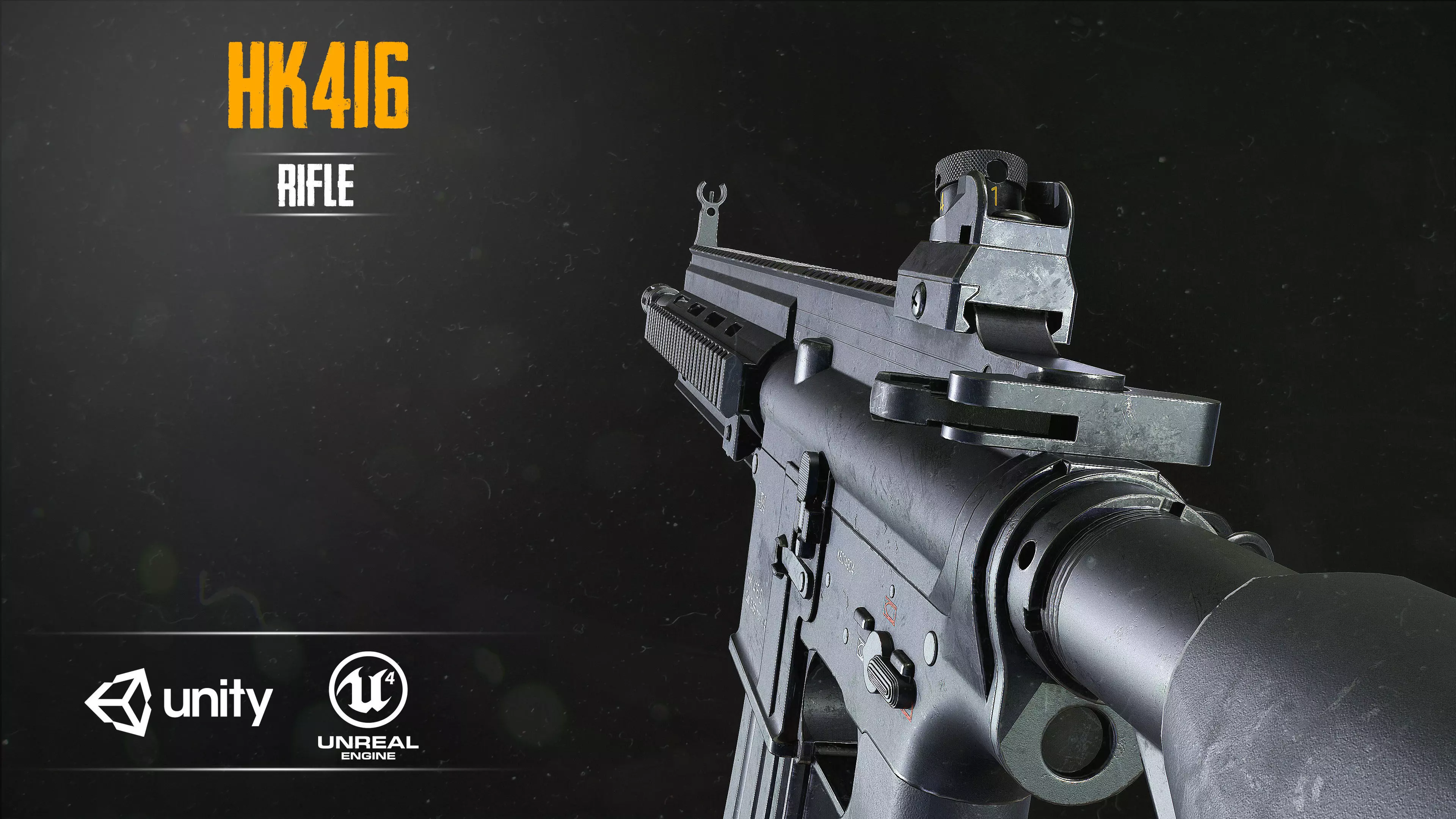 HK 416 RIFLE Low-poly 3D model_0