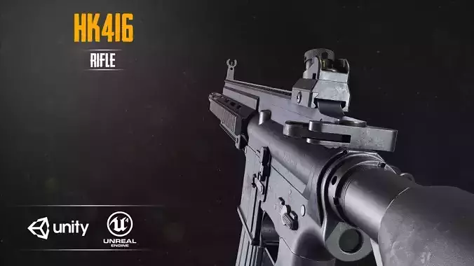 HK 416 RIFLE Low-poly 3D model
