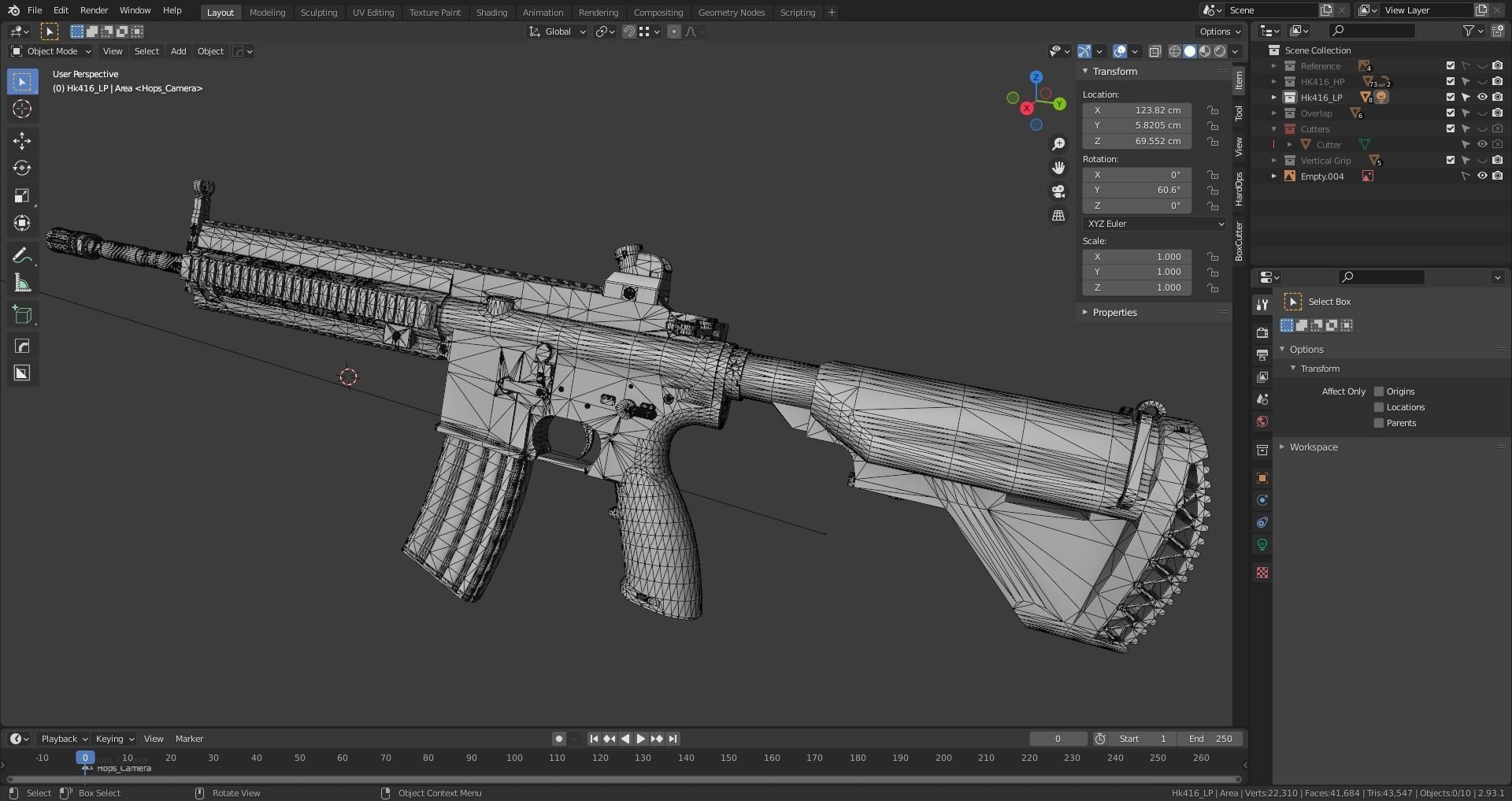 HK 416 RIFLE Low-poly 3D model_3