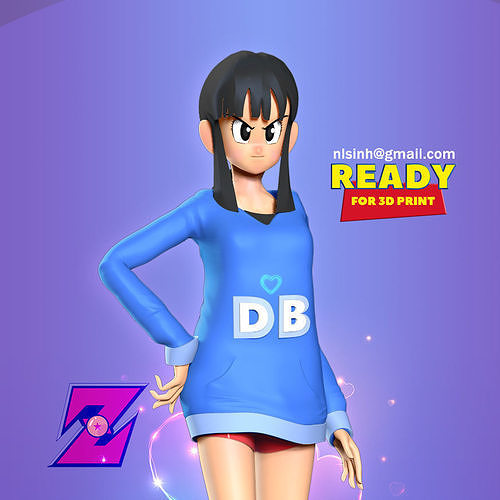 Chi-Chi girl in shirt 3D print model