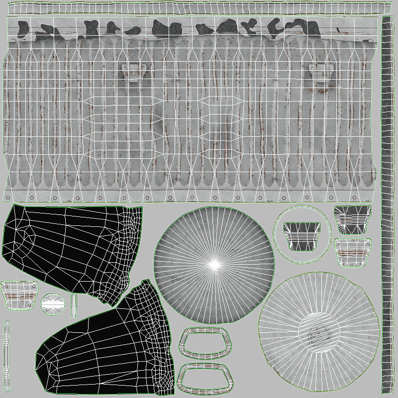 Trash bin and garbage Low-poly 3D model_14