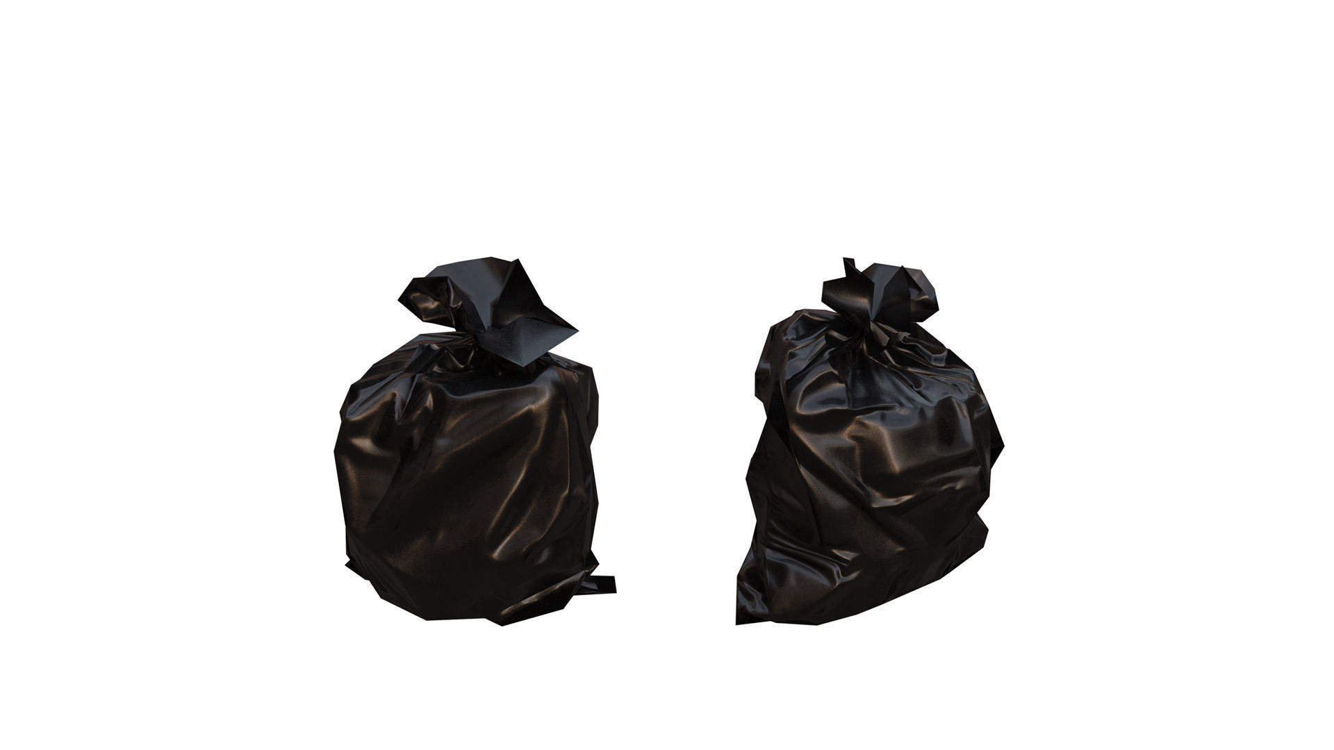 Trash bin and garbage Low-poly 3D model_7