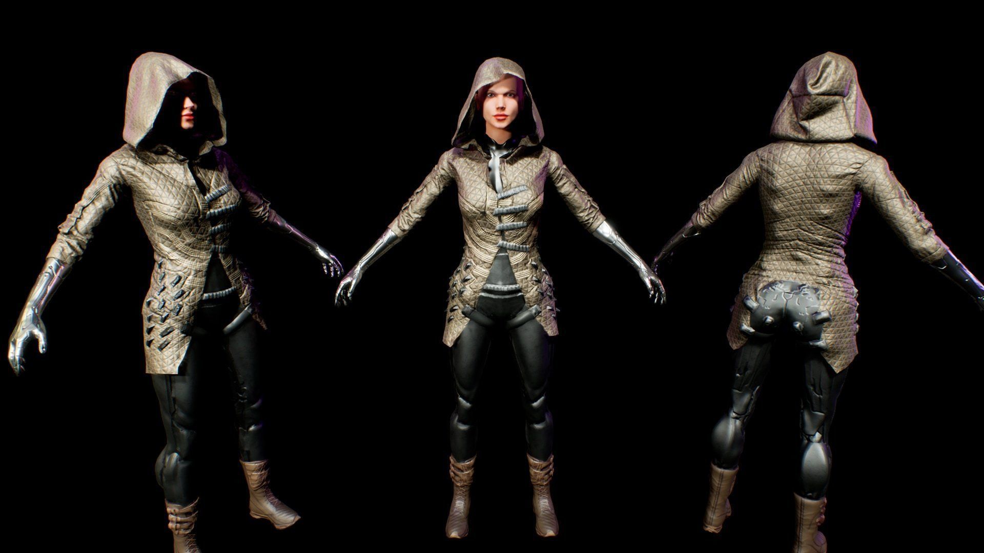 cyberpunk RA unreal enigne 4 asset Low-poly 3D model_3