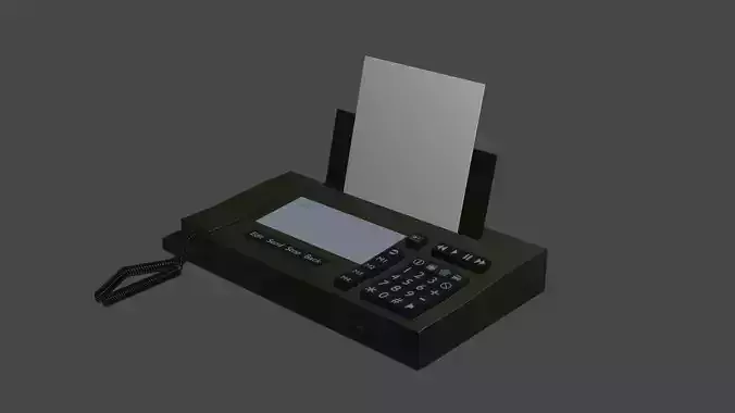 Fax machine low poly Free 3D model