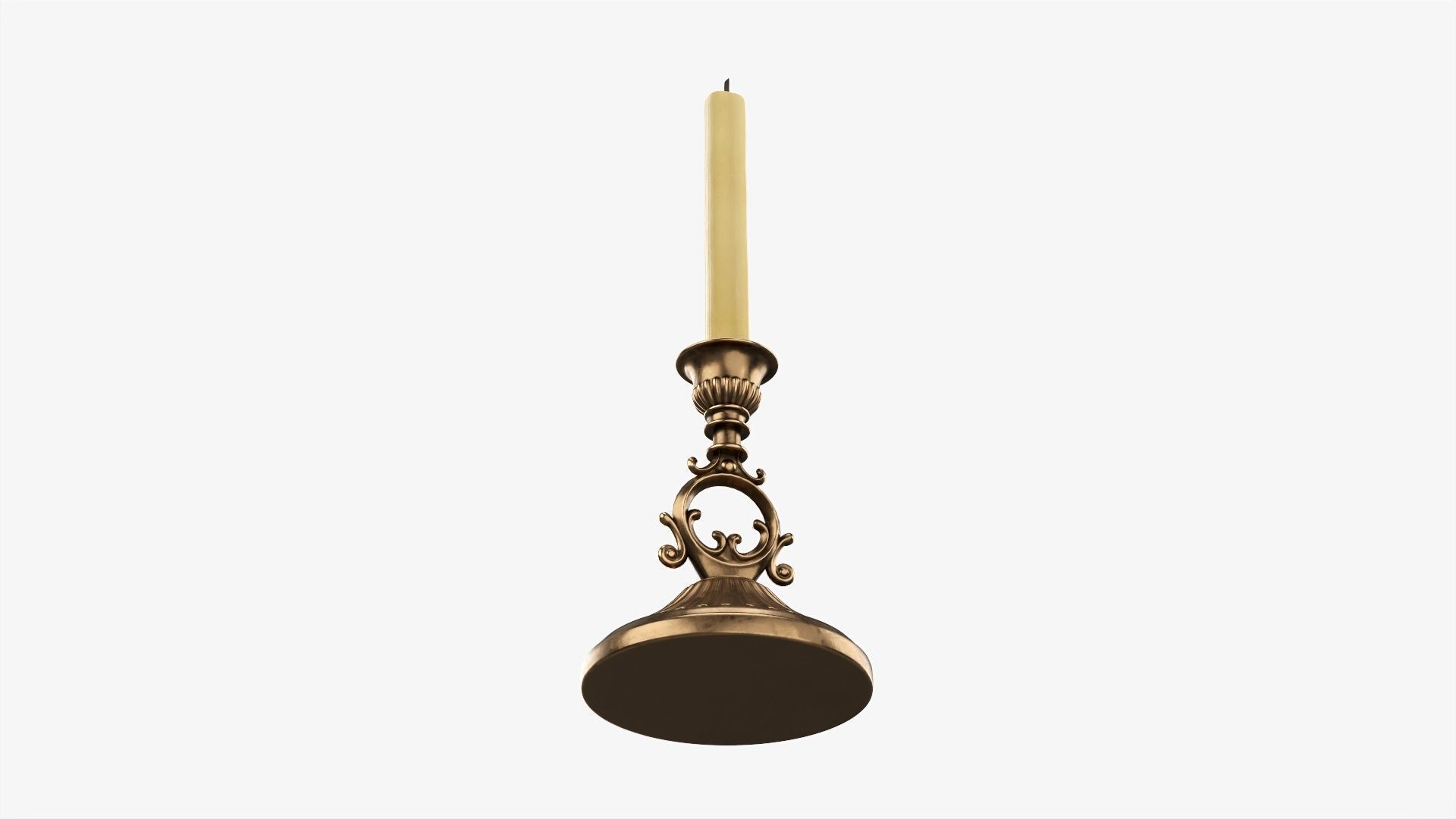 Candlestick with candles antique 07 3D model_2