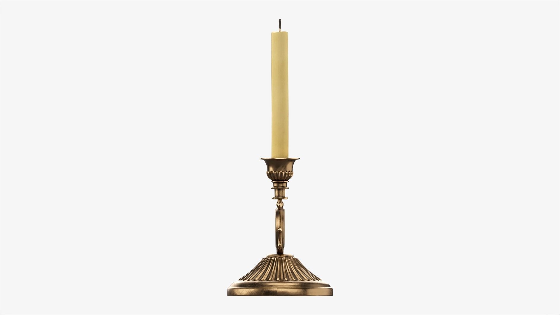 Candlestick with candles antique 07 3D model_4