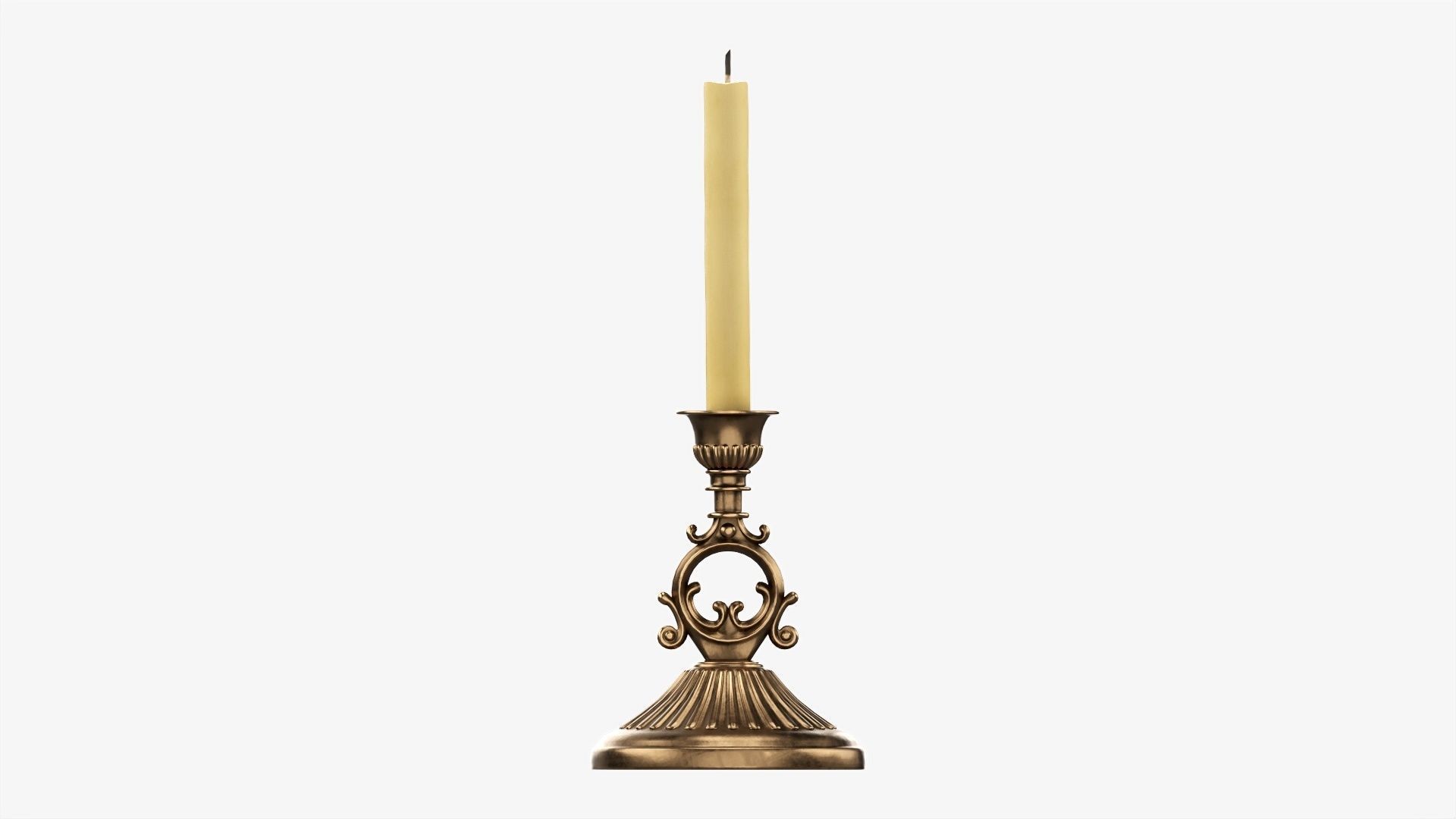 Candlestick with candles antique 07 3D model_3