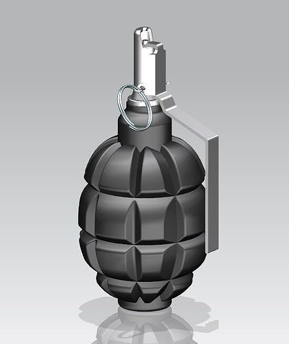 Full size model of F1 grenade 3D print model