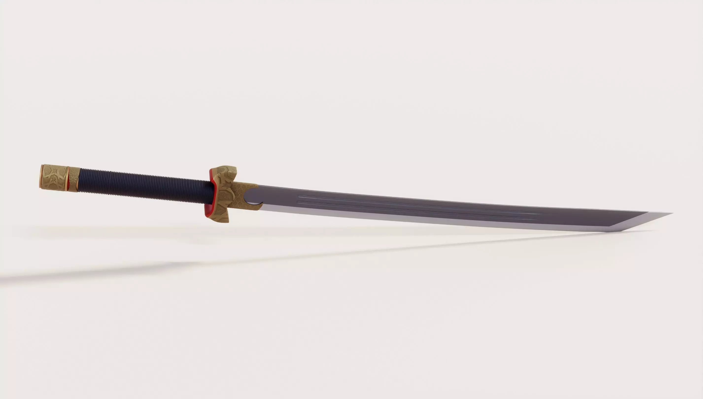 Sword samurai Free low-poly 3D model