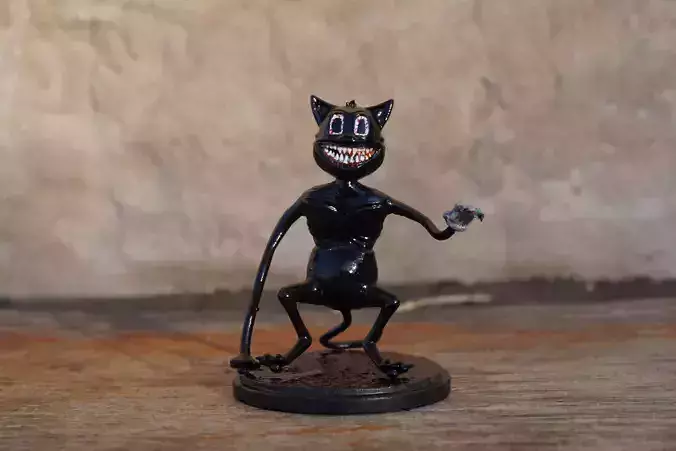 cartoon cat with stand 