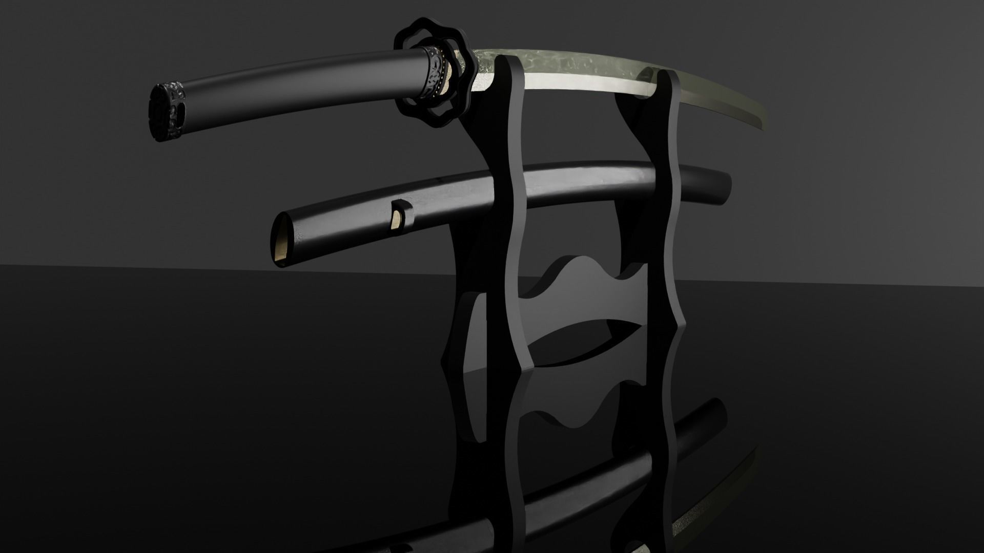 Ronin Katana With Stand 3D print model_3