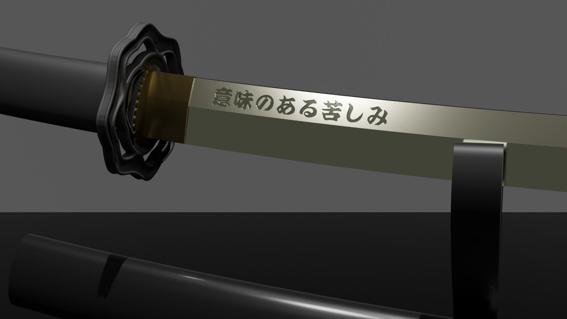 Ronin Katana With Stand 3D print model_4