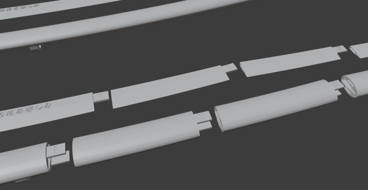 Ronin Katana With Stand 3D print model_9