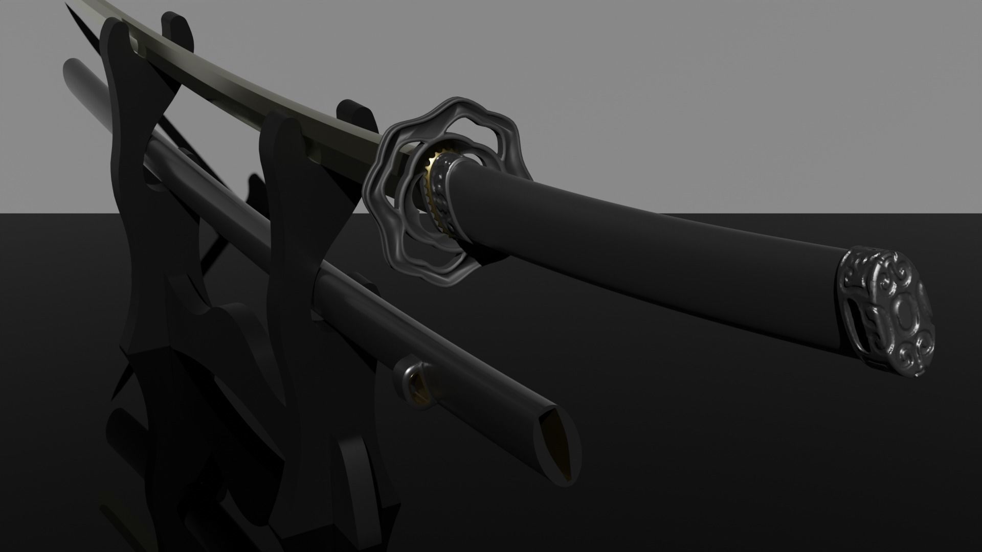 Ronin Katana With Stand 3D print model_5