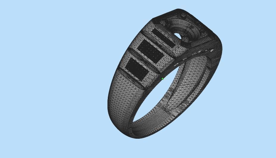 Man ring qube diamond 3D print model_9