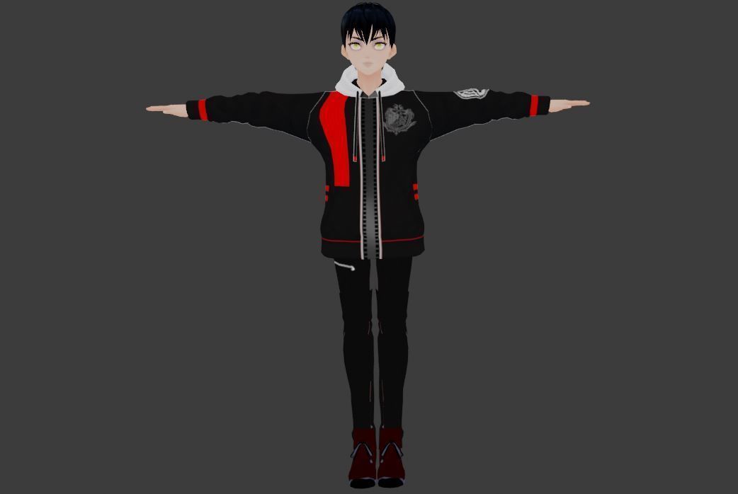 cute anime boy character c9 Low-poly 3D model_4