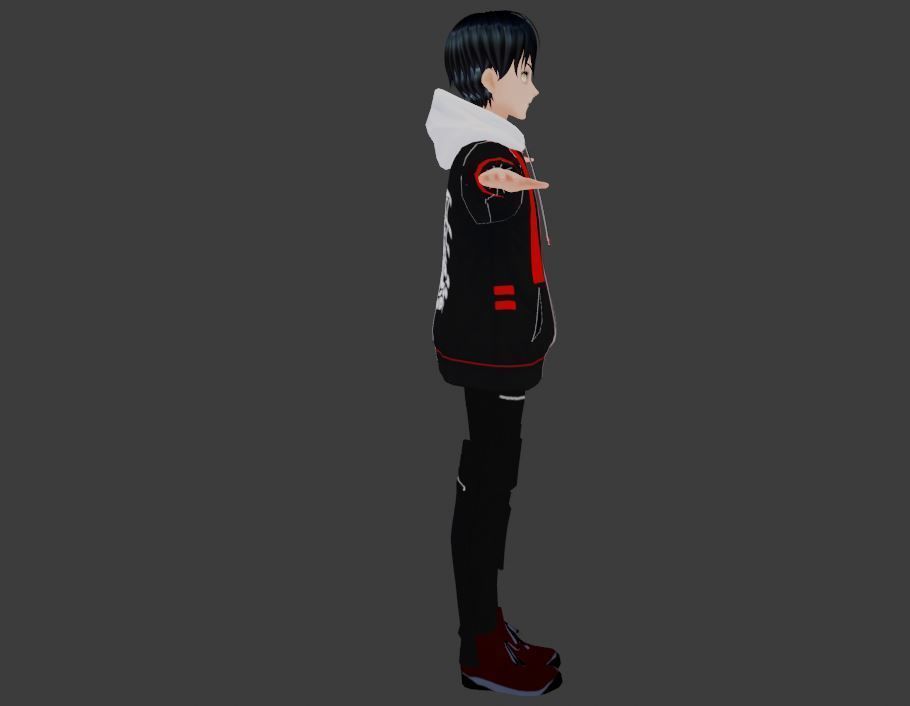 cute anime boy character c9 Low-poly 3D model_6
